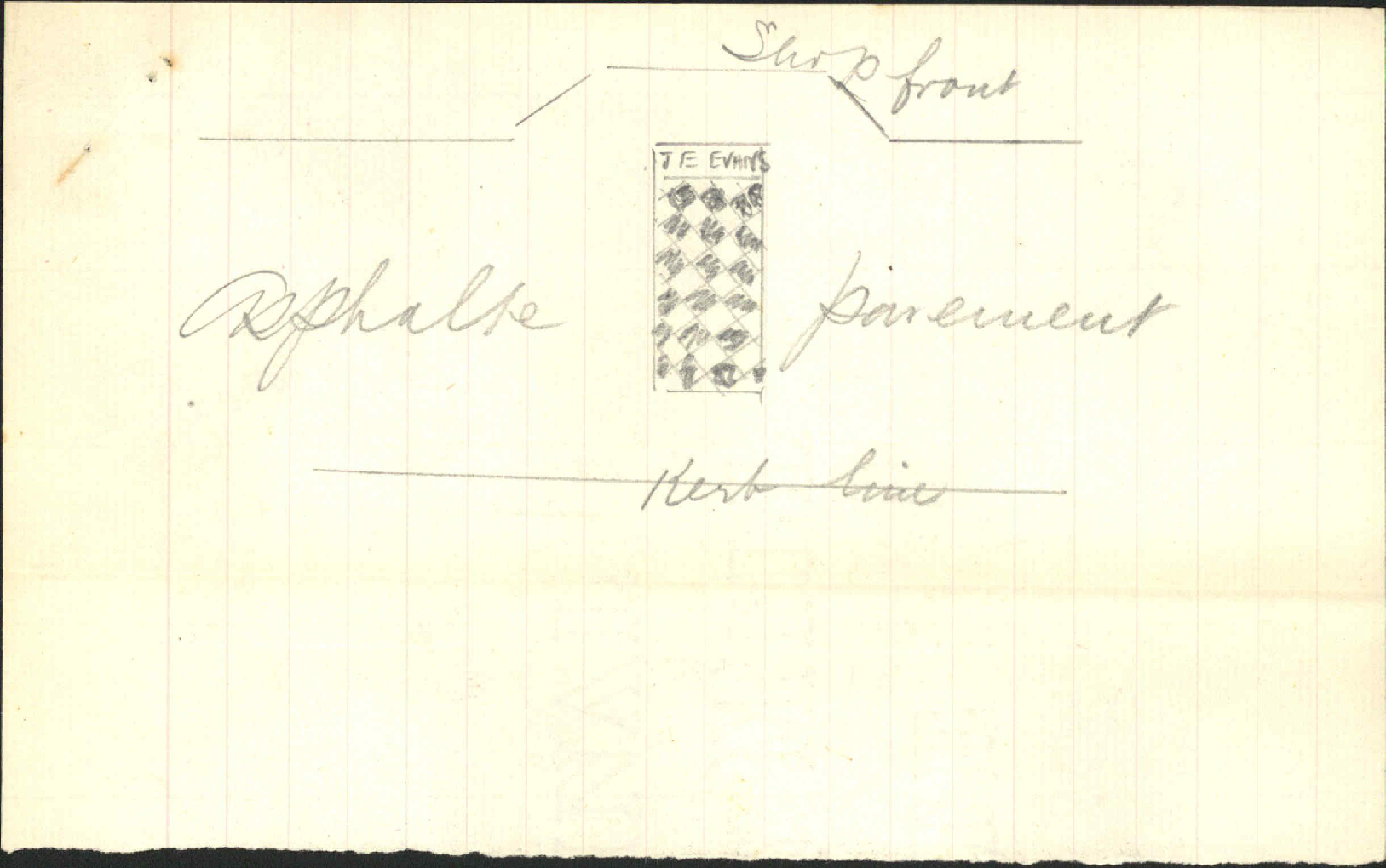 Asking leave to lay pavement at his premises - J E Evans