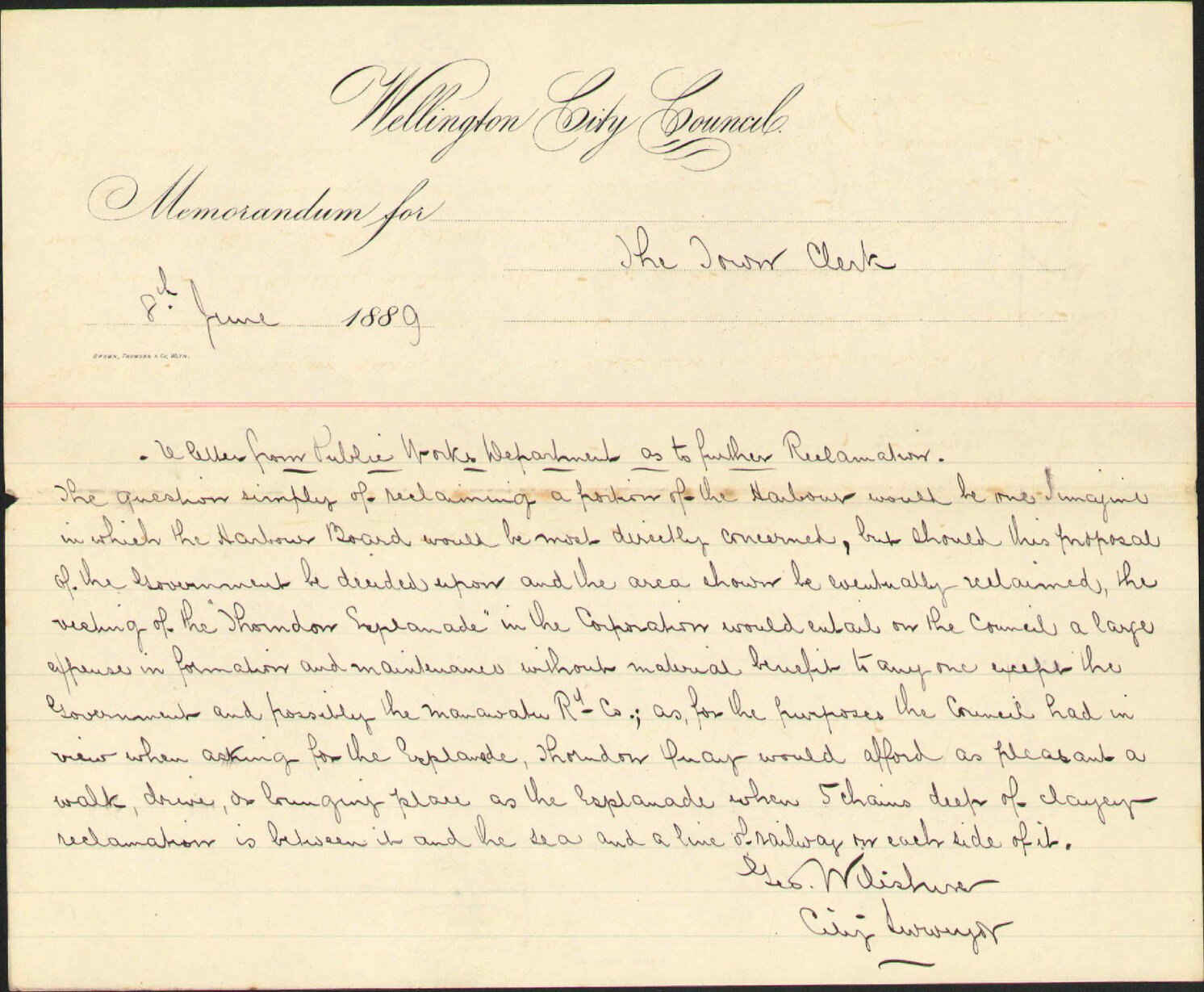 Report on 1889/836, Public Works Department - City Surveyor