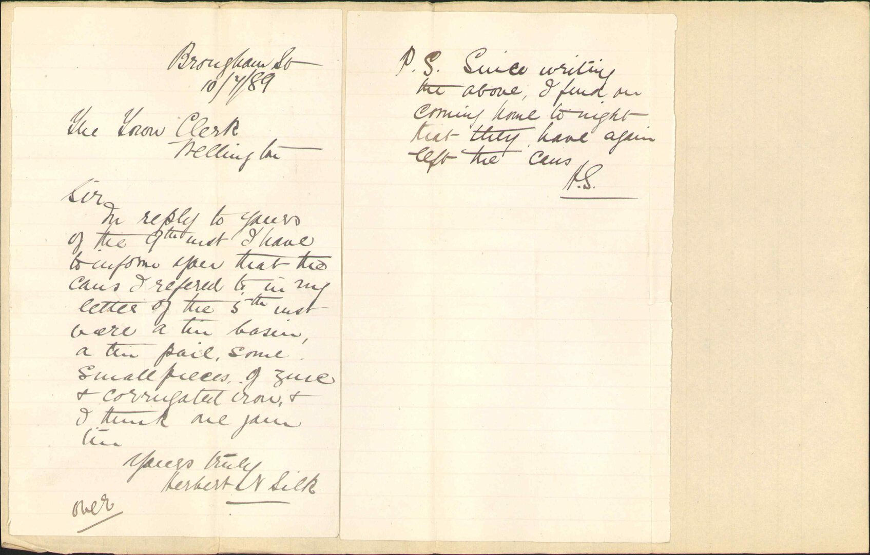 Further regarding collections of refuse - Herbert N Silk
