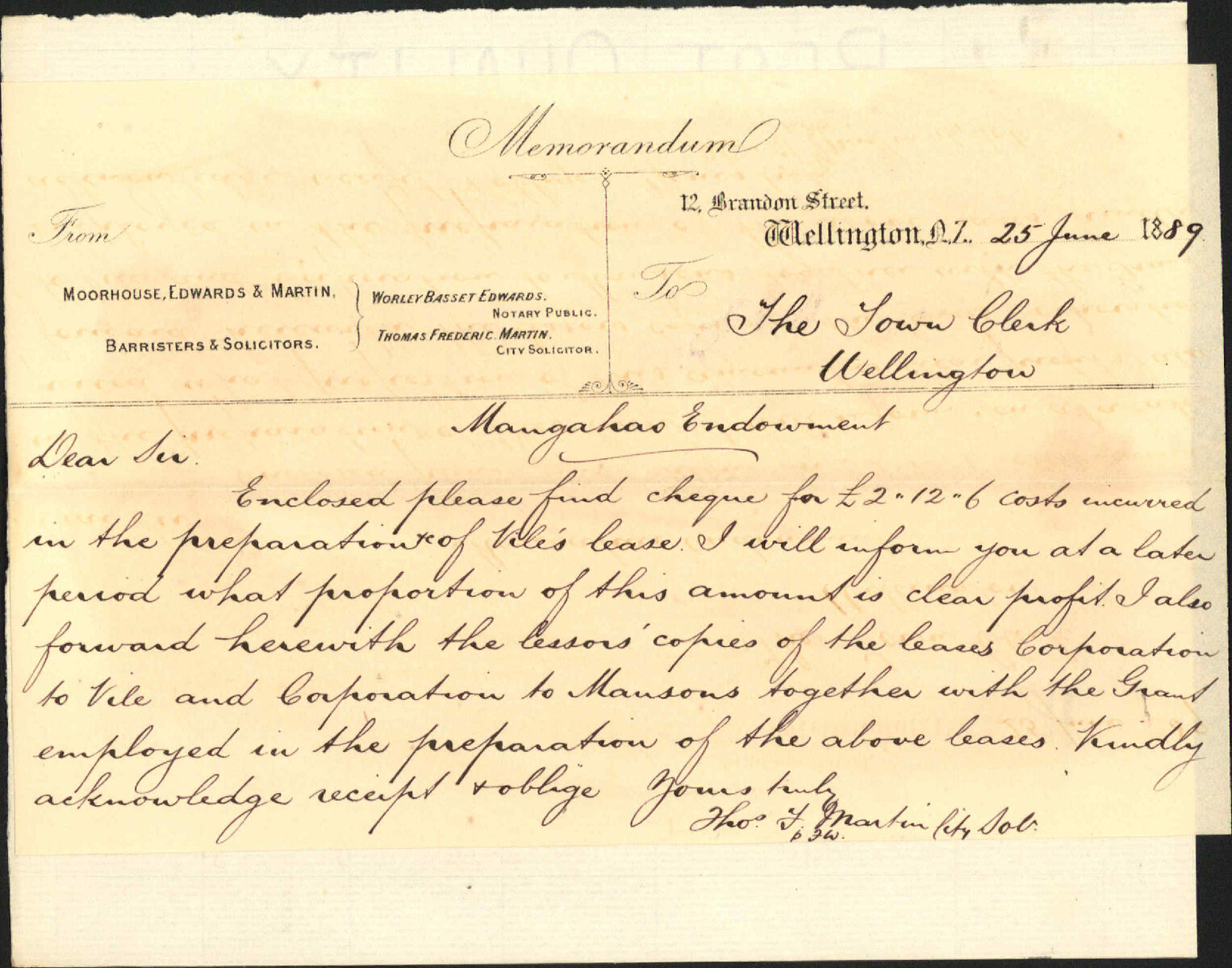 Pahiatua leases - City Solicitor