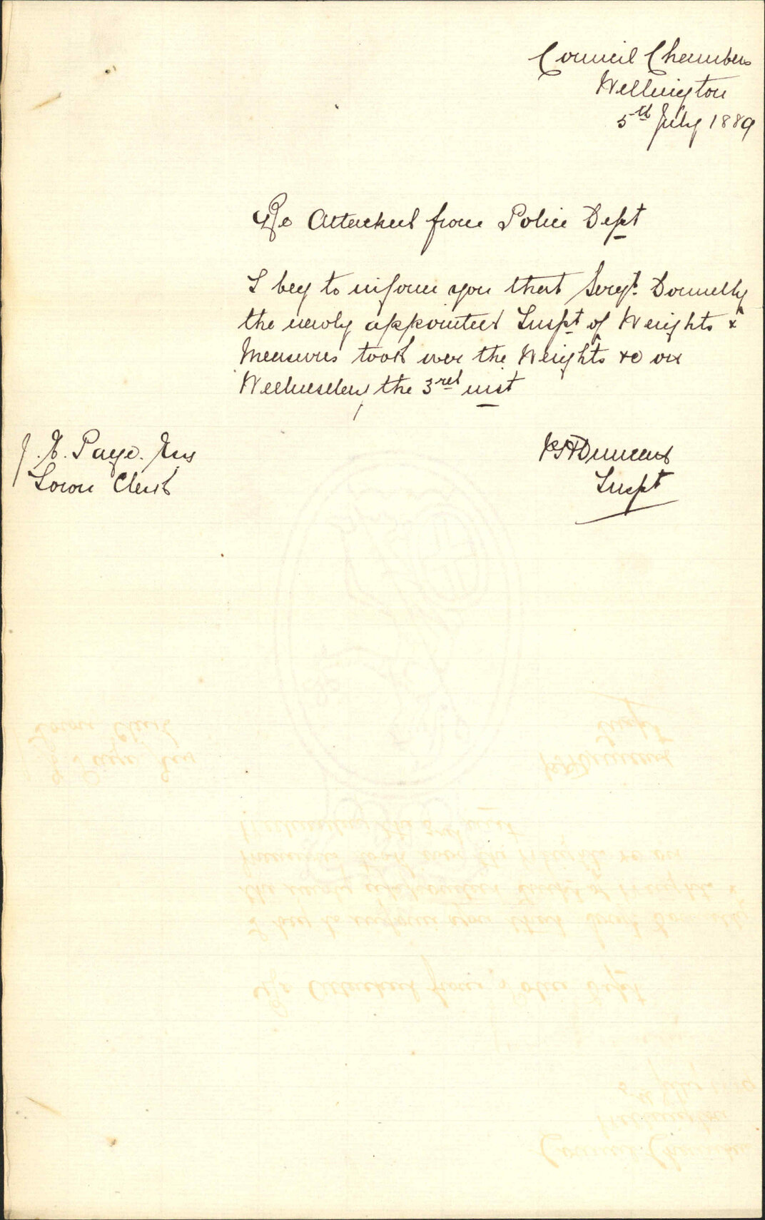 Inspectorship of weights and measures - Inspector of Police