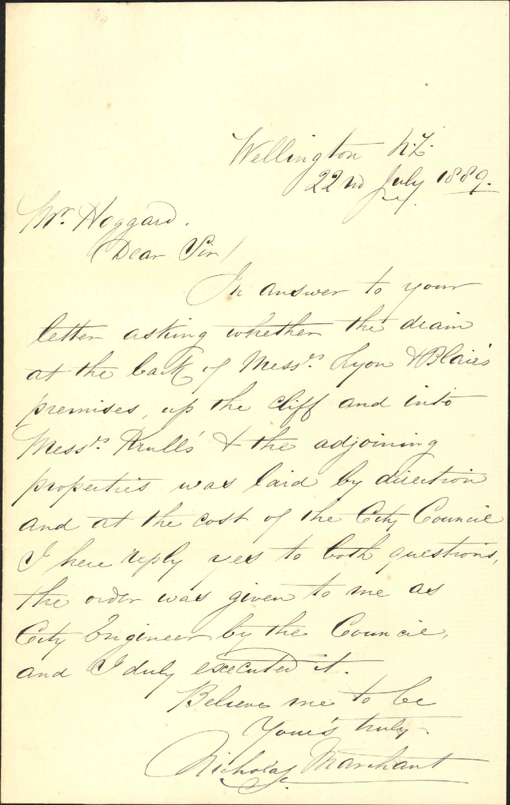 Petition regarding drainage from Wellington Terrace - T Hoggard and others