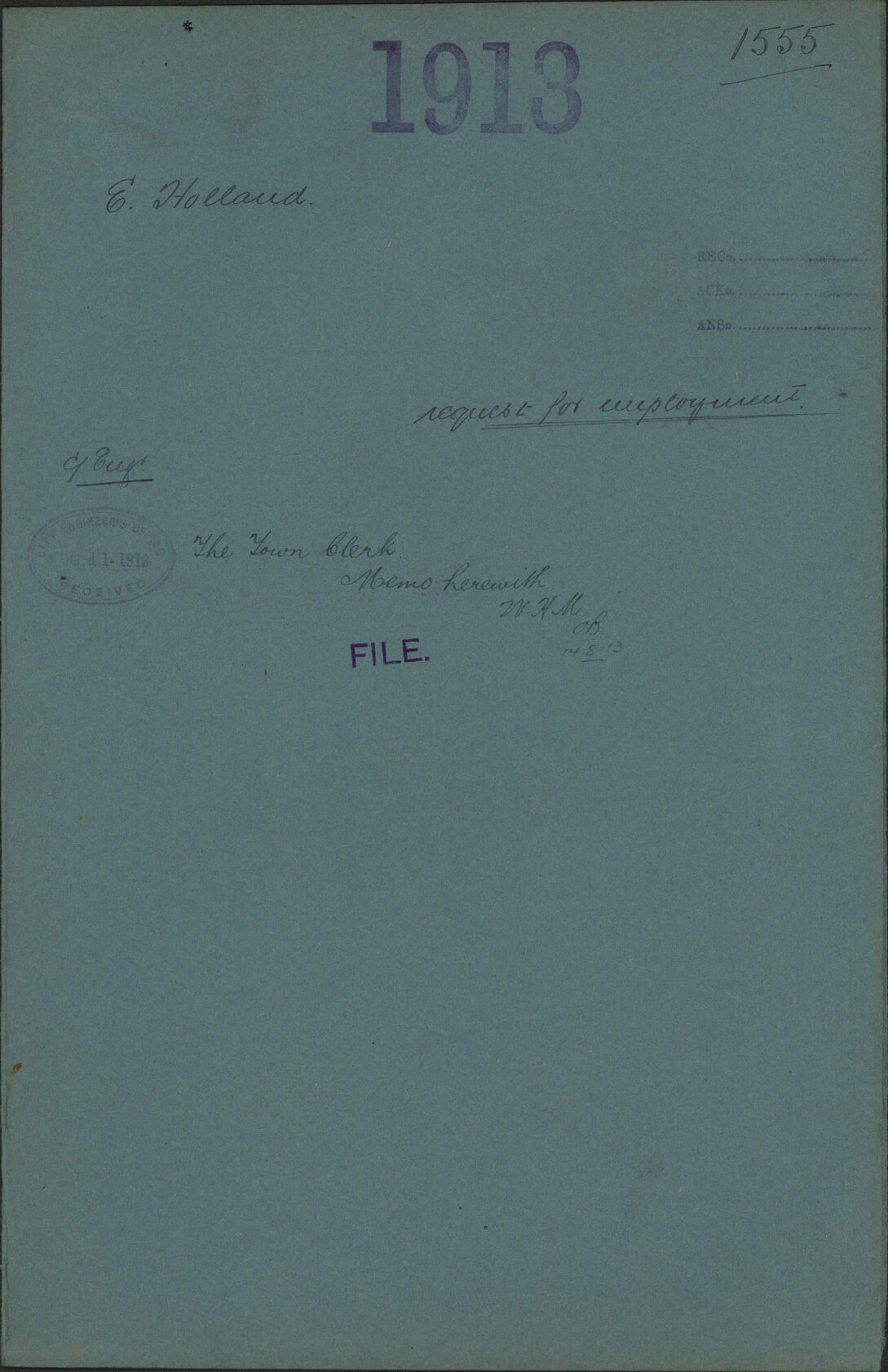 Request for employment - E Holland