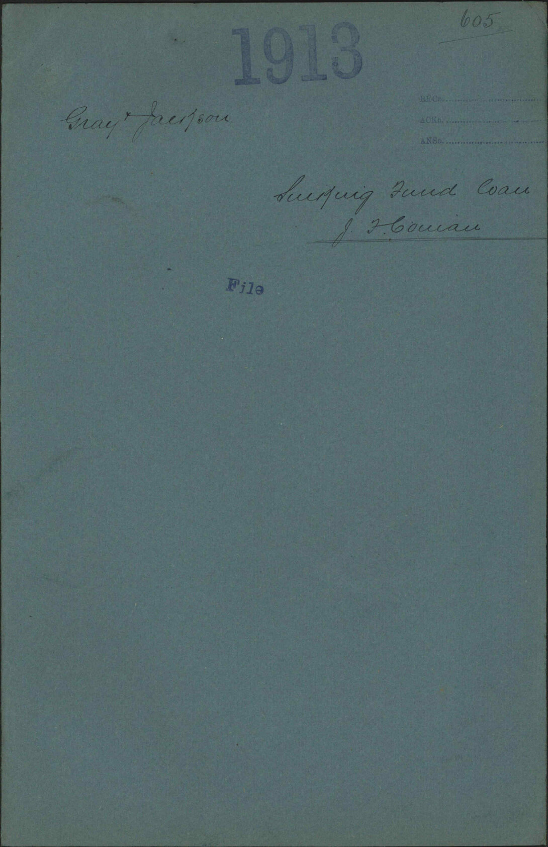 Sinking Fund loan, John Francis Conian - Gray &amp; Jackson
