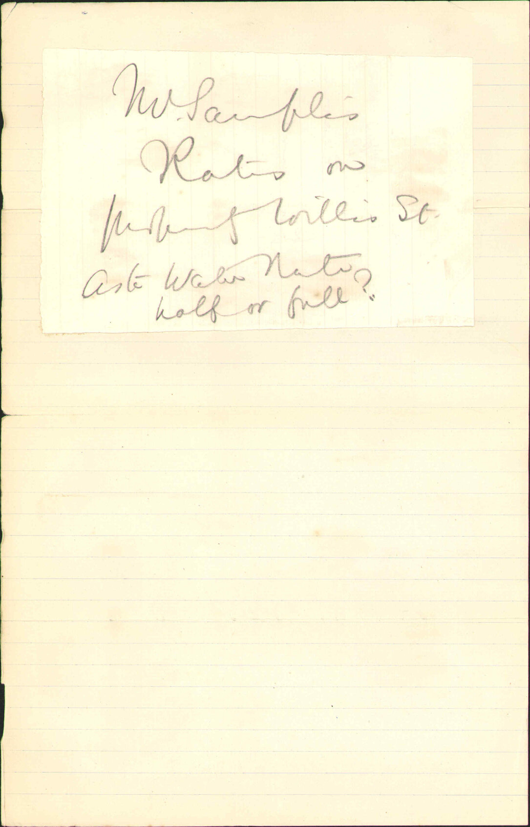 Rates on his property, Willis Street - A Sample