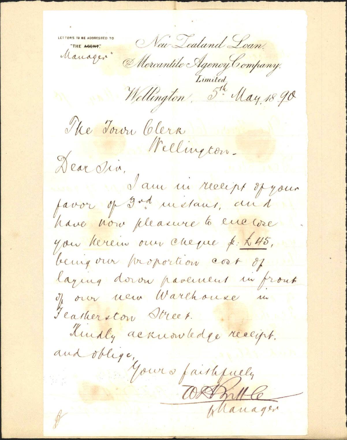 Pavement - New Zealand Loan and Mercantile Agency Company