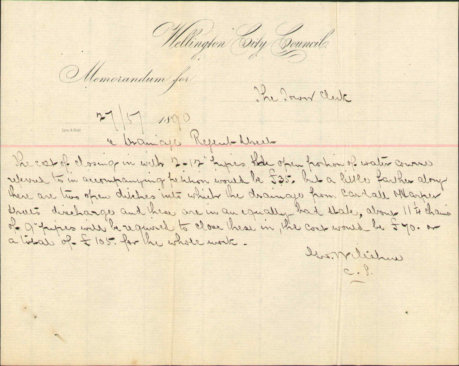 Petitions for drain in Regent Street - J H Gilchrist and others