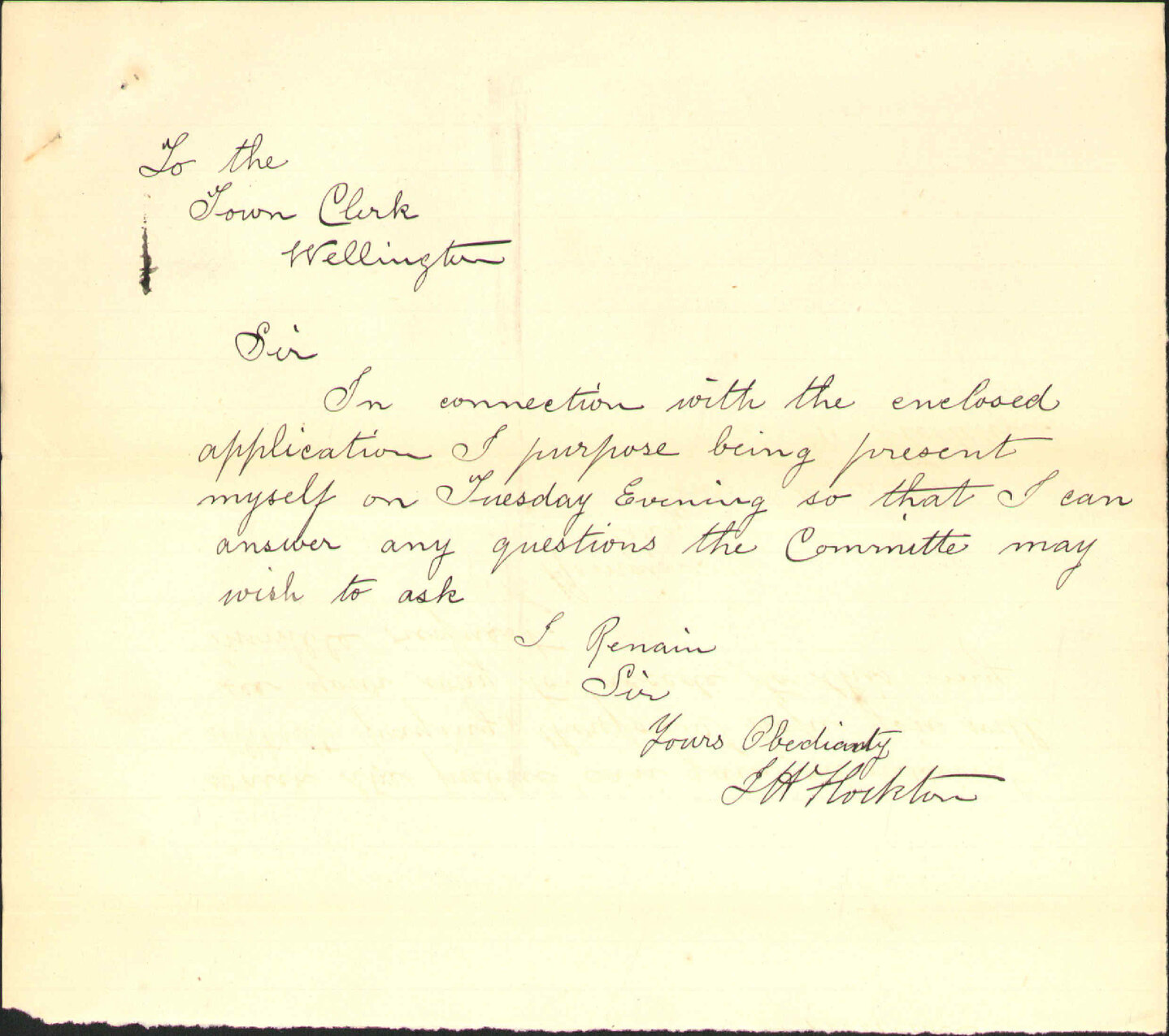 Asking use of Basin Reserve - J H Flockton