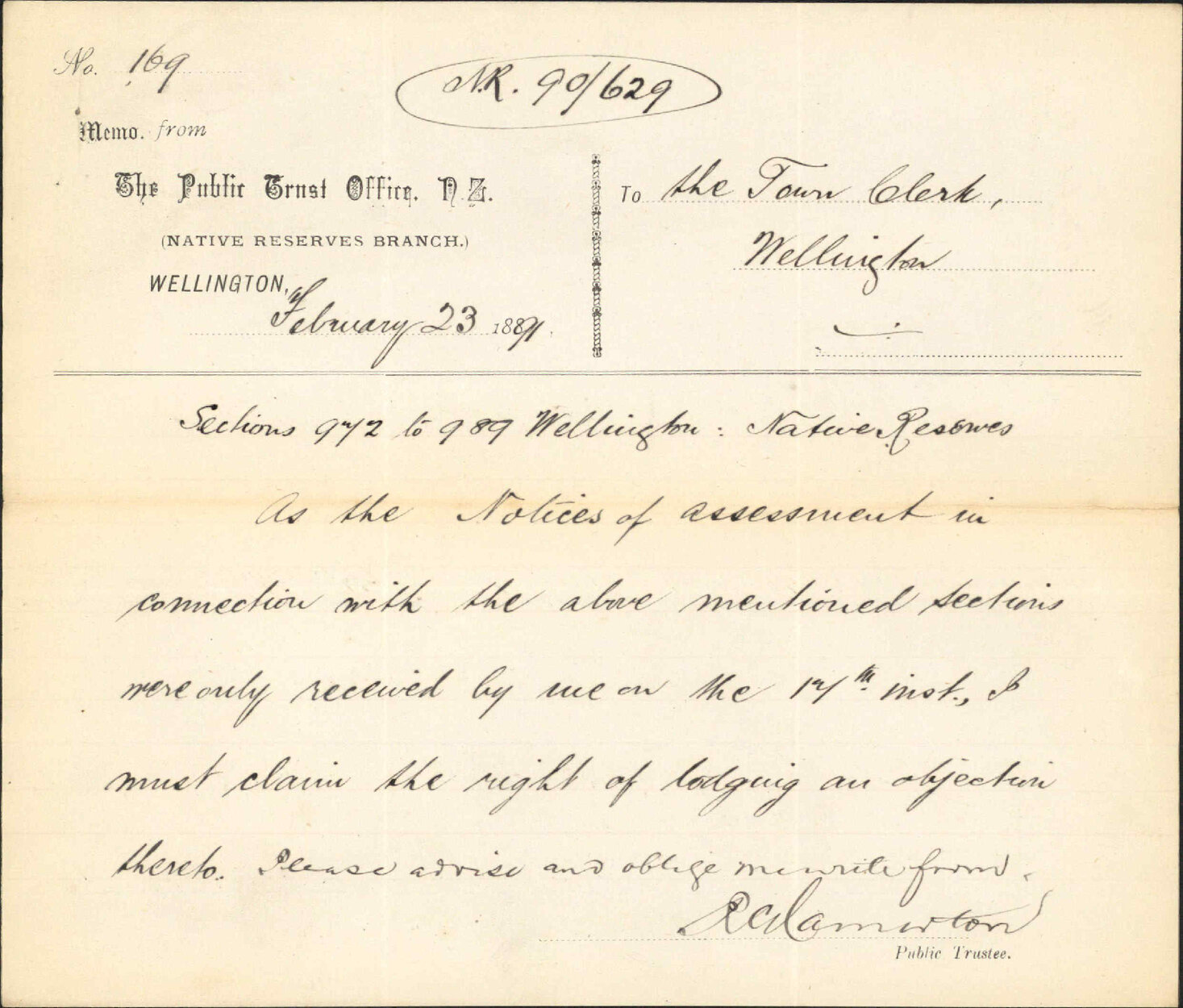 Notices of assessment - Public Trustee