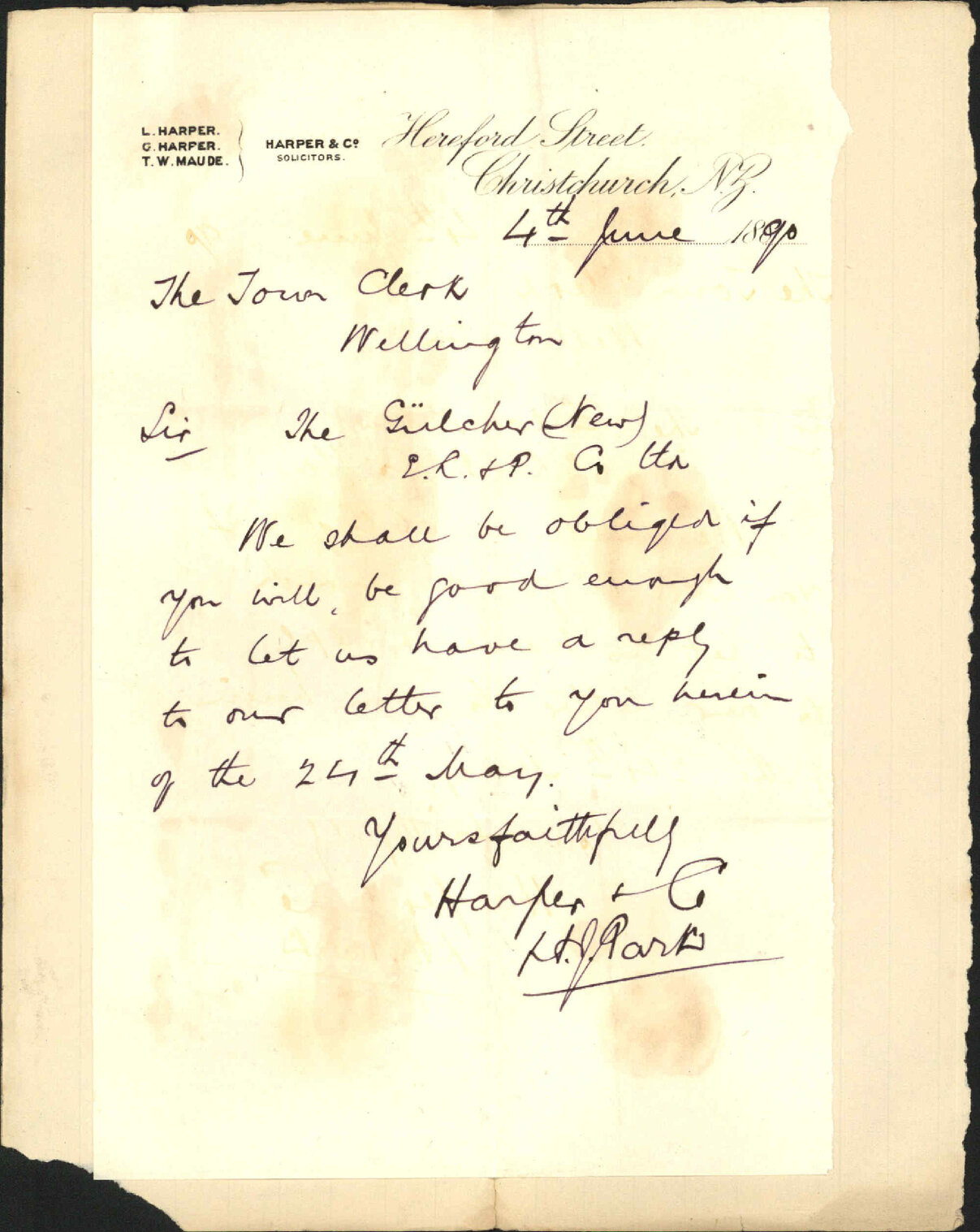 Electric lighting contract - Harper and Co, Christchurch