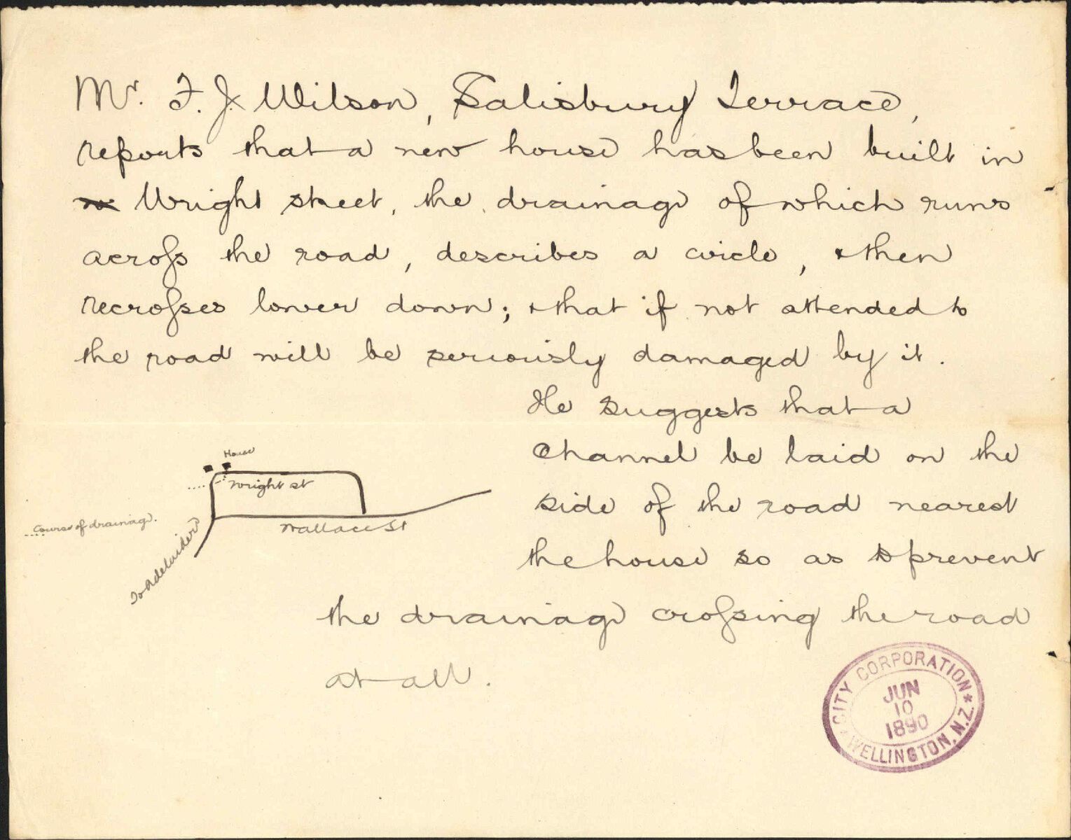 Drainage at Wright Street - F J Wilson