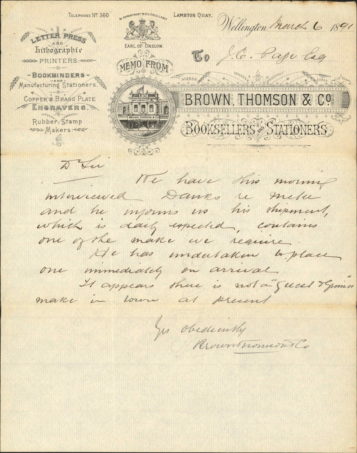Water meter - Brown, Thomson and Co