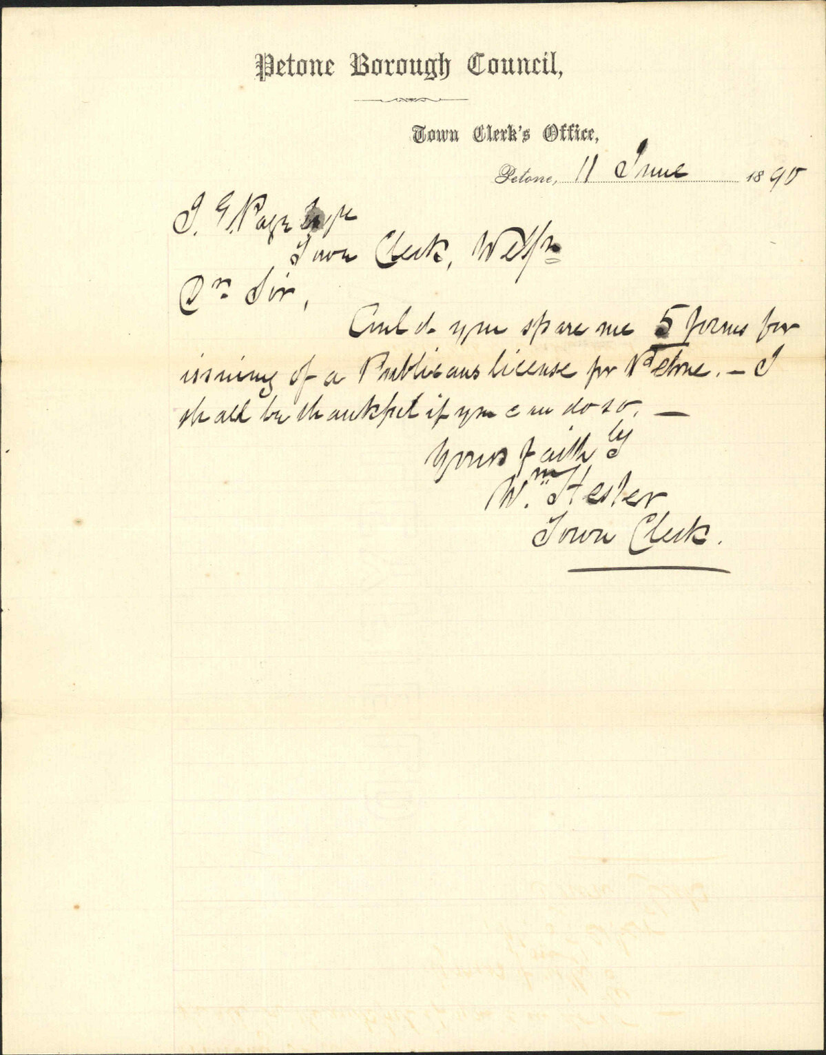 Publicans' dinner - Town Clerk, Petone