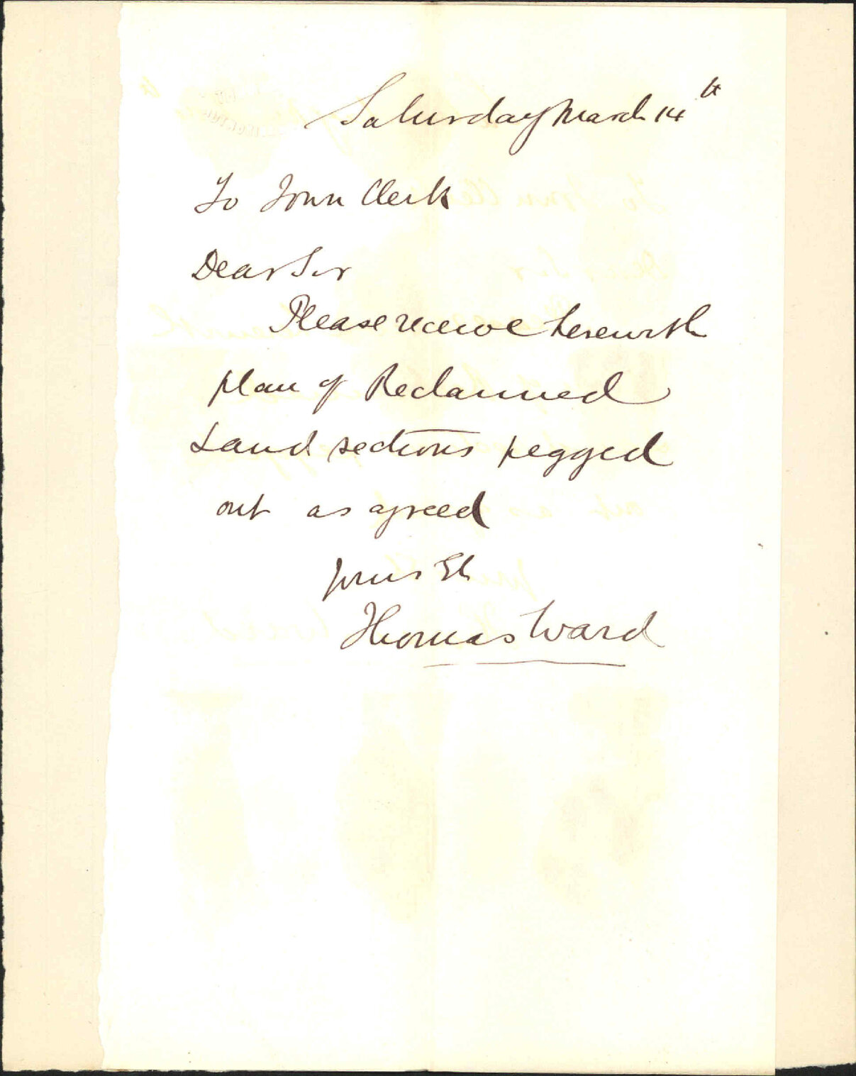 Plan of action of reclaimed land - Thomas Ward