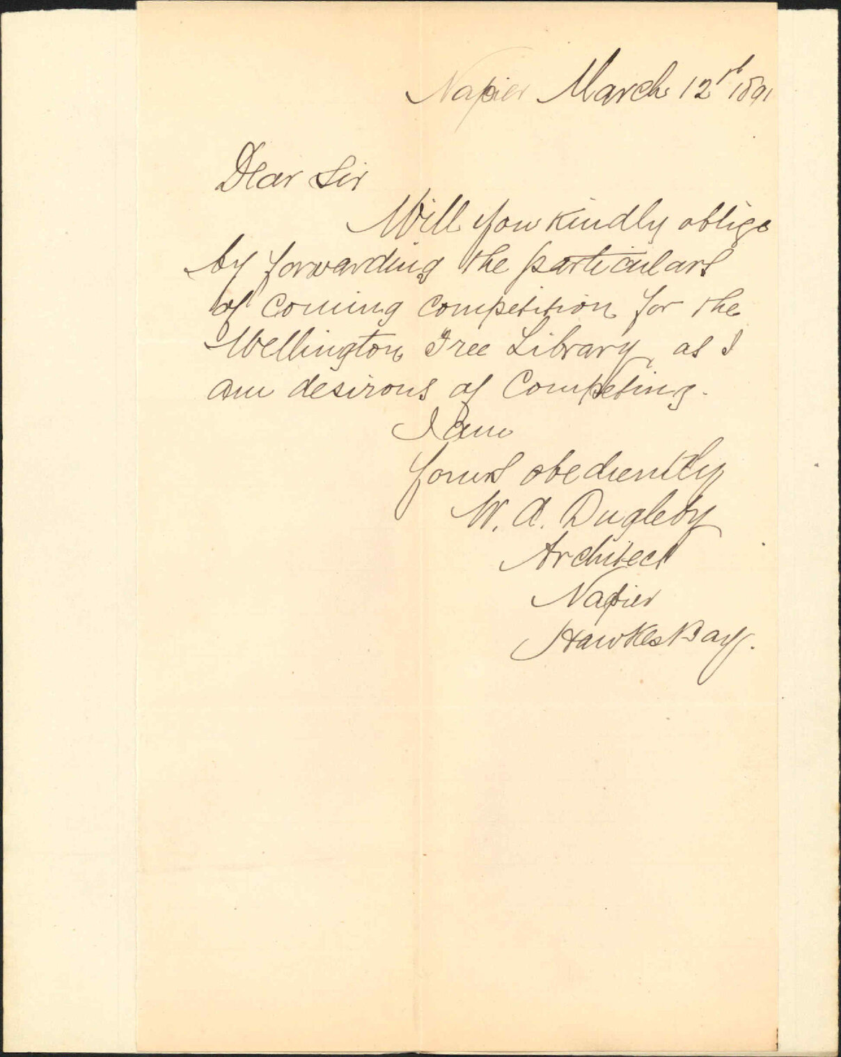 Designs for public library - W A Dugleby