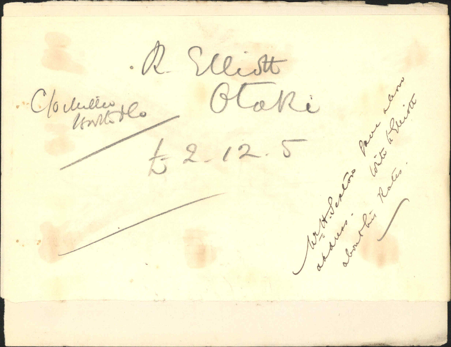 R Elliott's rates - H Sexton