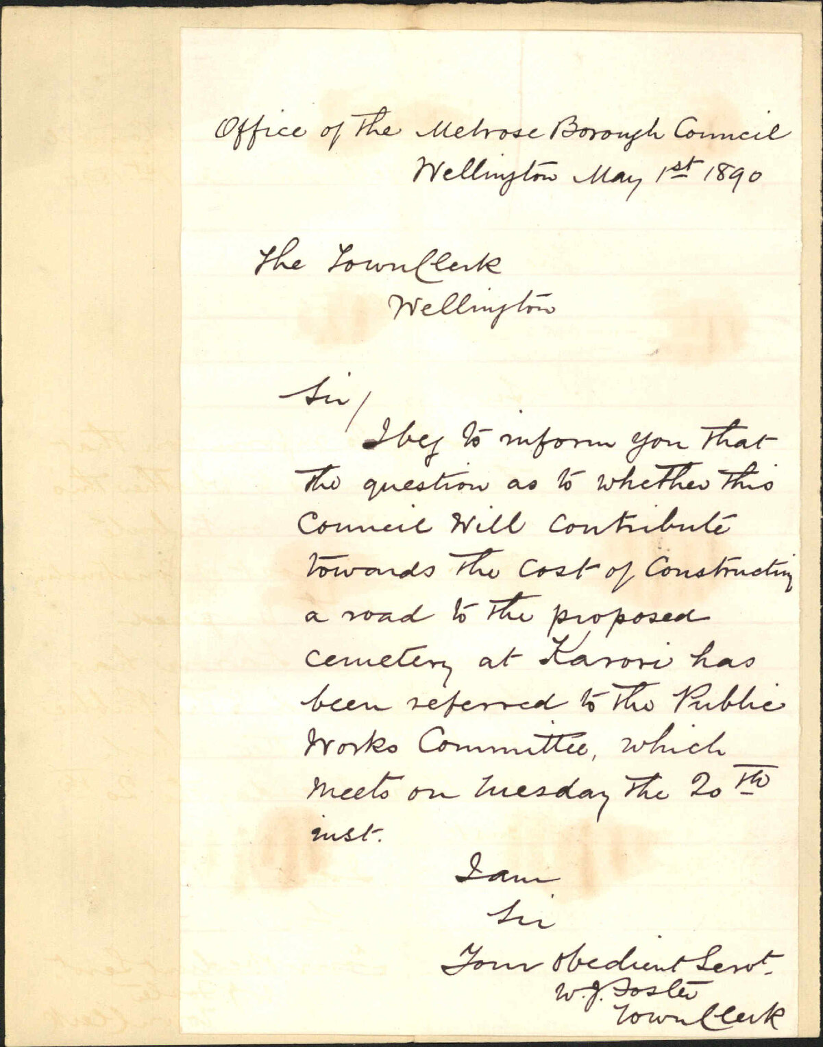 Cemetery at Karori - Melrose Borough Council
