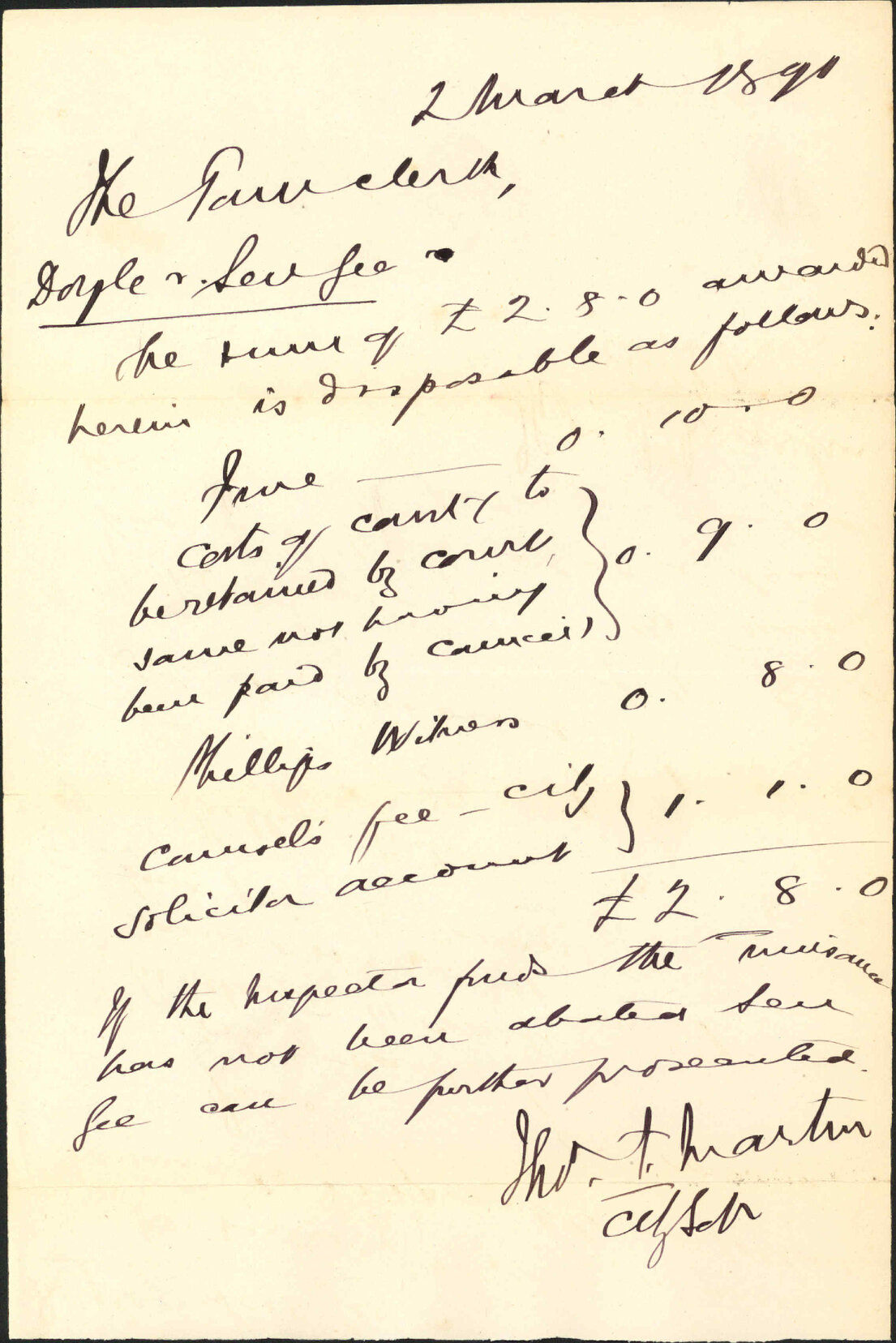 Sen Gee's case - City Solicitor