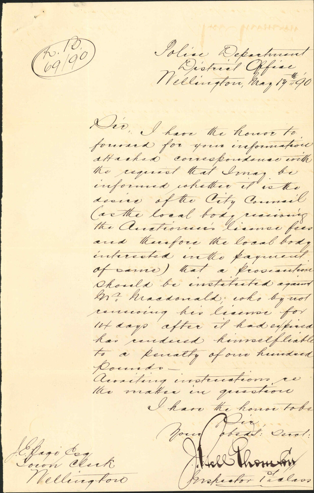 Auctioneer's license - Police Department
