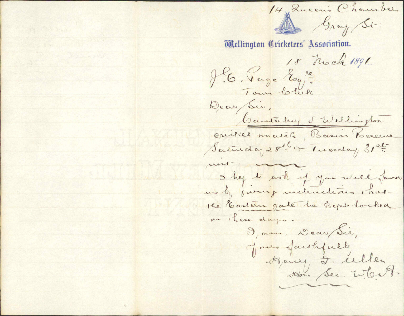 Match with Canterbury - Wellington Cricketers' Association