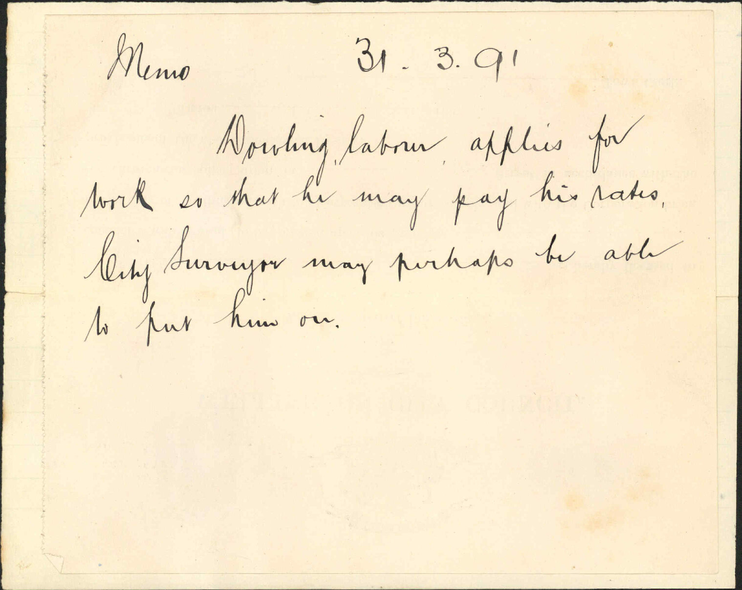 Application for work - Thomas Dowling