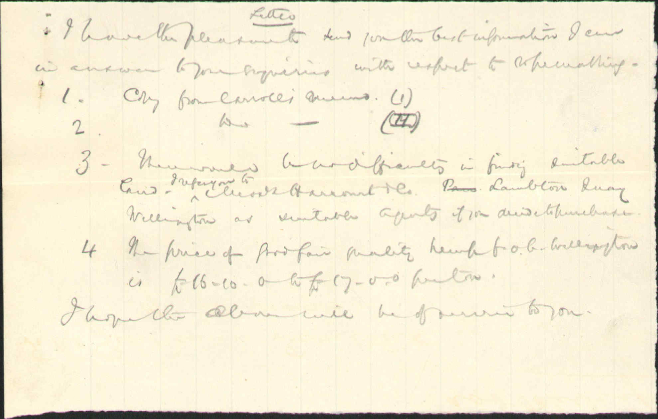 Asking information regarding ropemaking - L Duflow, Sydney