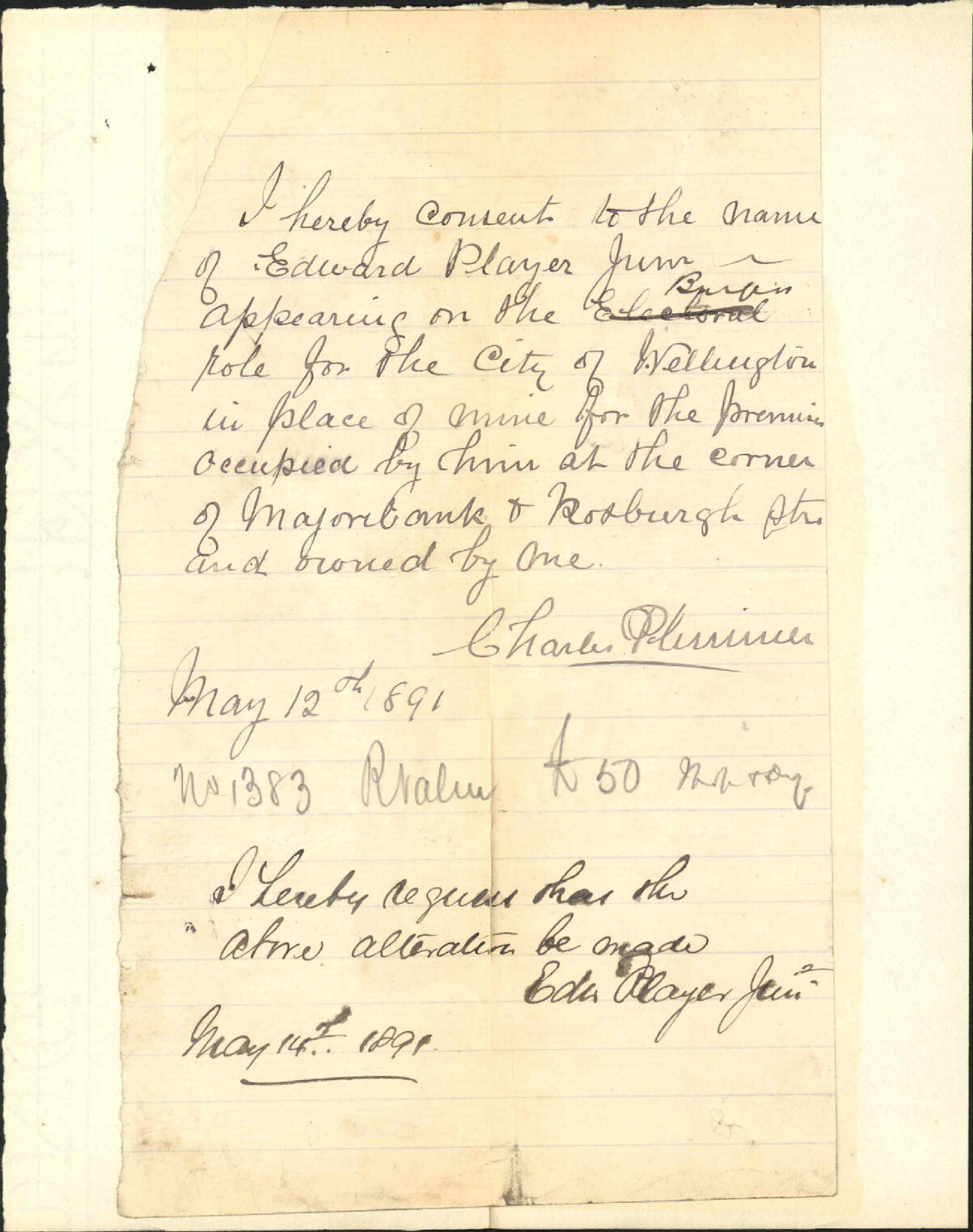 Calling to be places on the Burgess Roll - E Player
