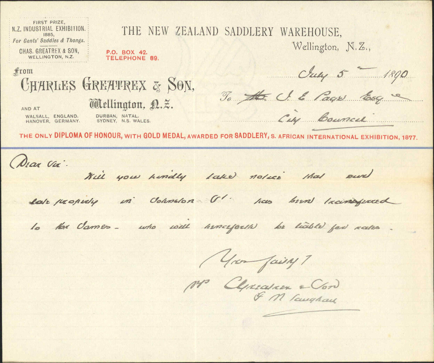 Their property in Johnston Street - C Greatrex and Son