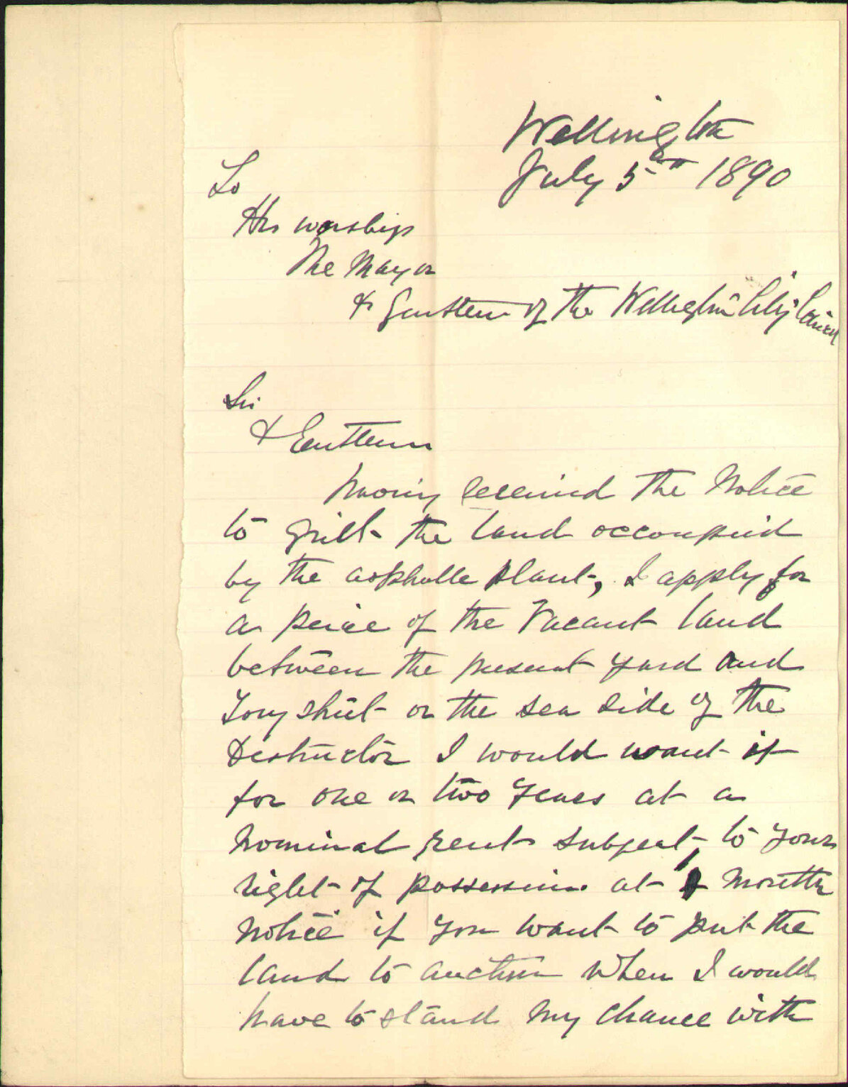 Land for asphalt shed - G H Baylis