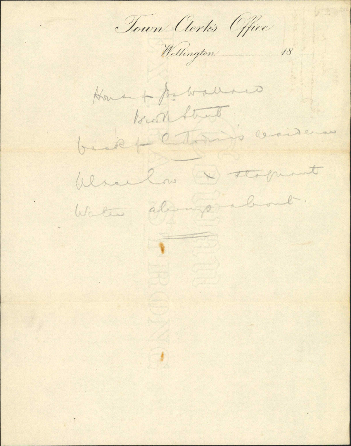 Nuisance at Wallace's property, Brook Street - Thorndon School Committee