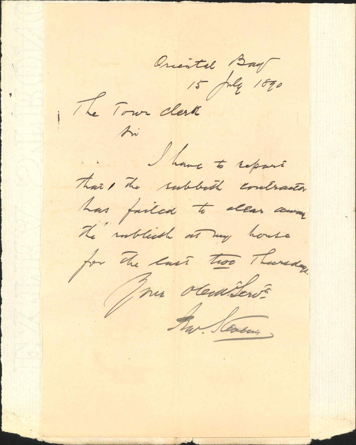 Neglect of dustman - F Stevens
