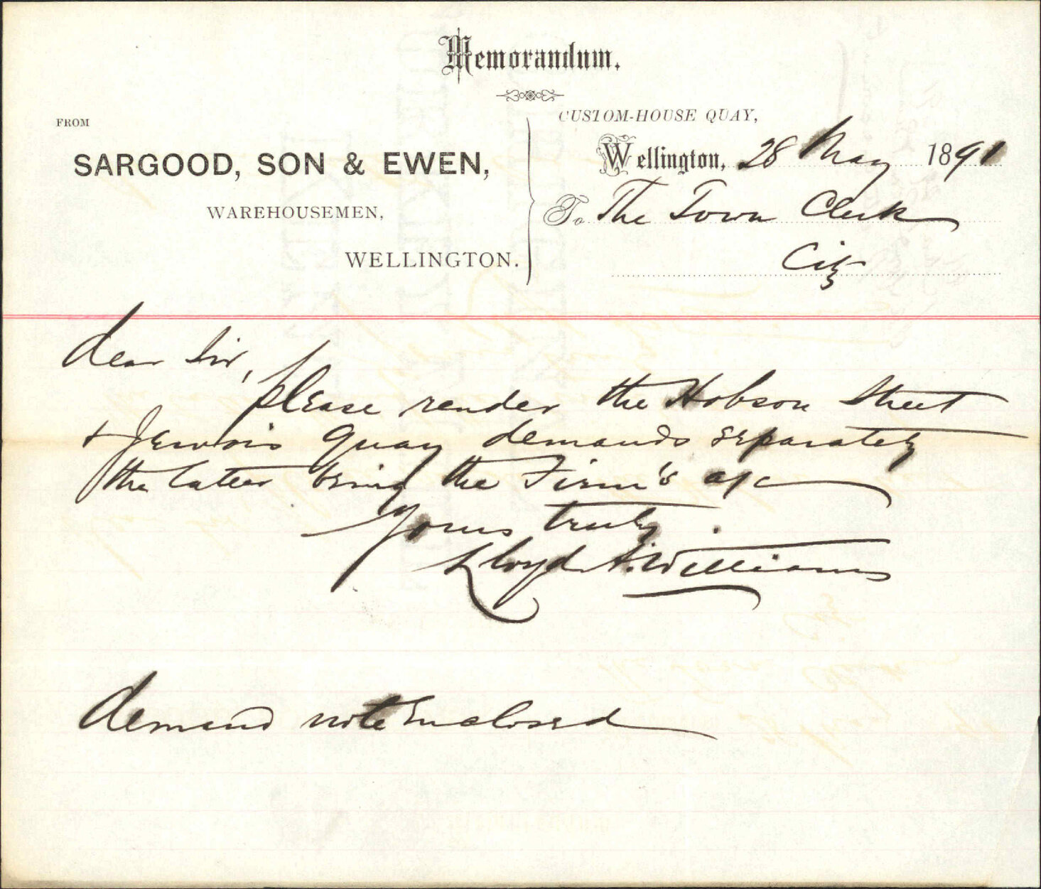 Rate account - Sargood, Son &amp; Ewan
