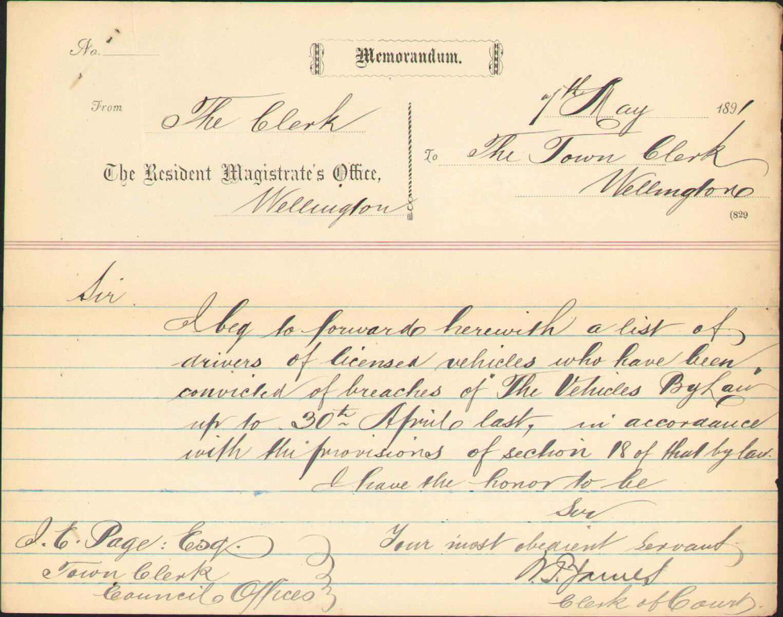 Hackney carriage drivers - Inspector of Police
