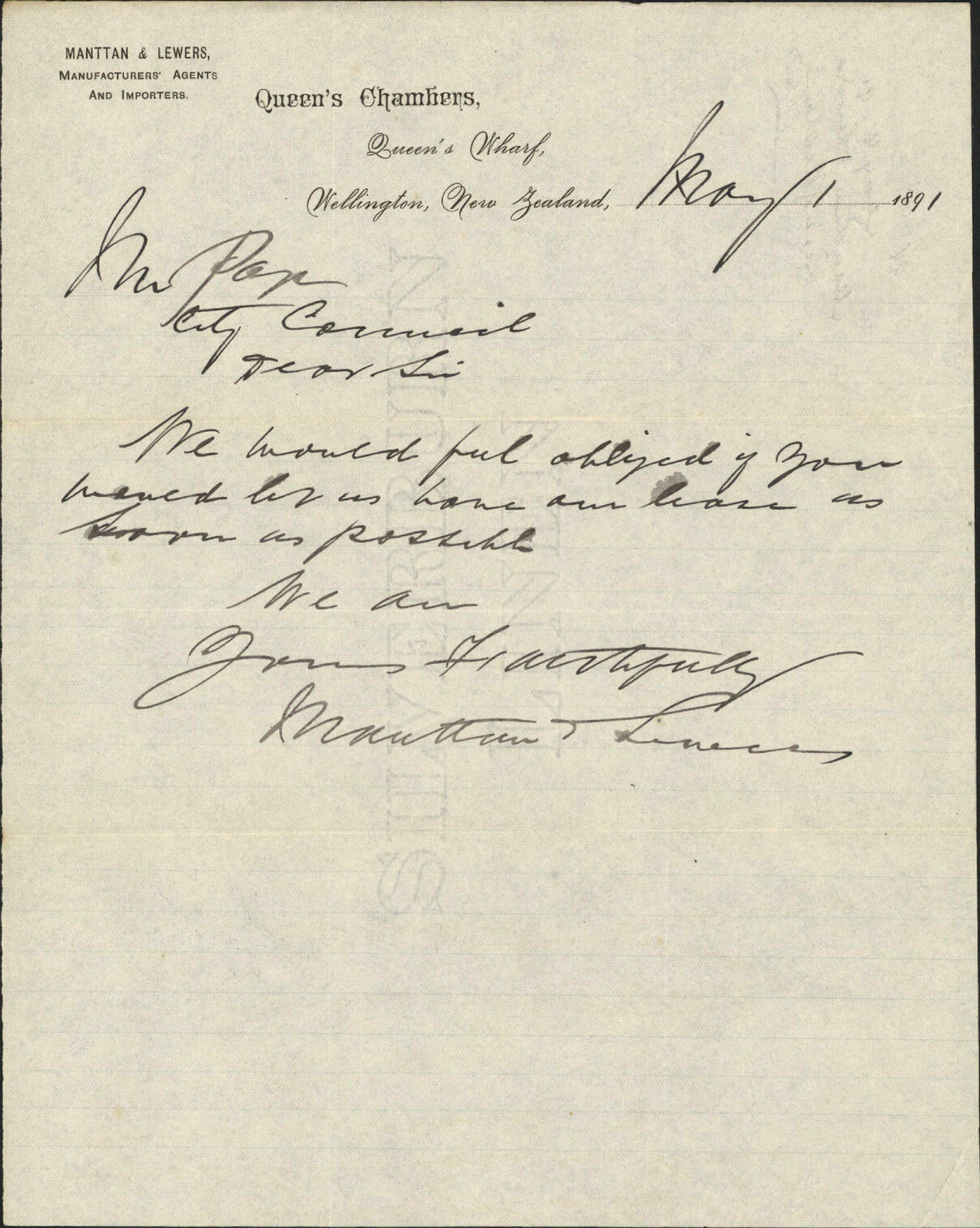 Lease of reclaimed land - Manttan and Lewers