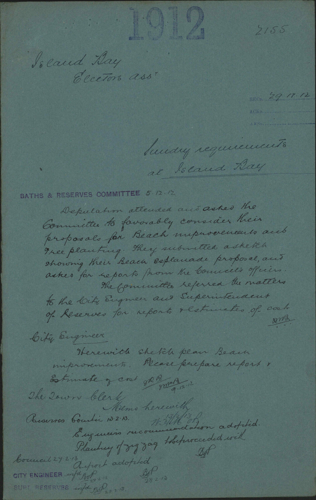 Sundry requirements at Island Bay - Island Bay Electors Association