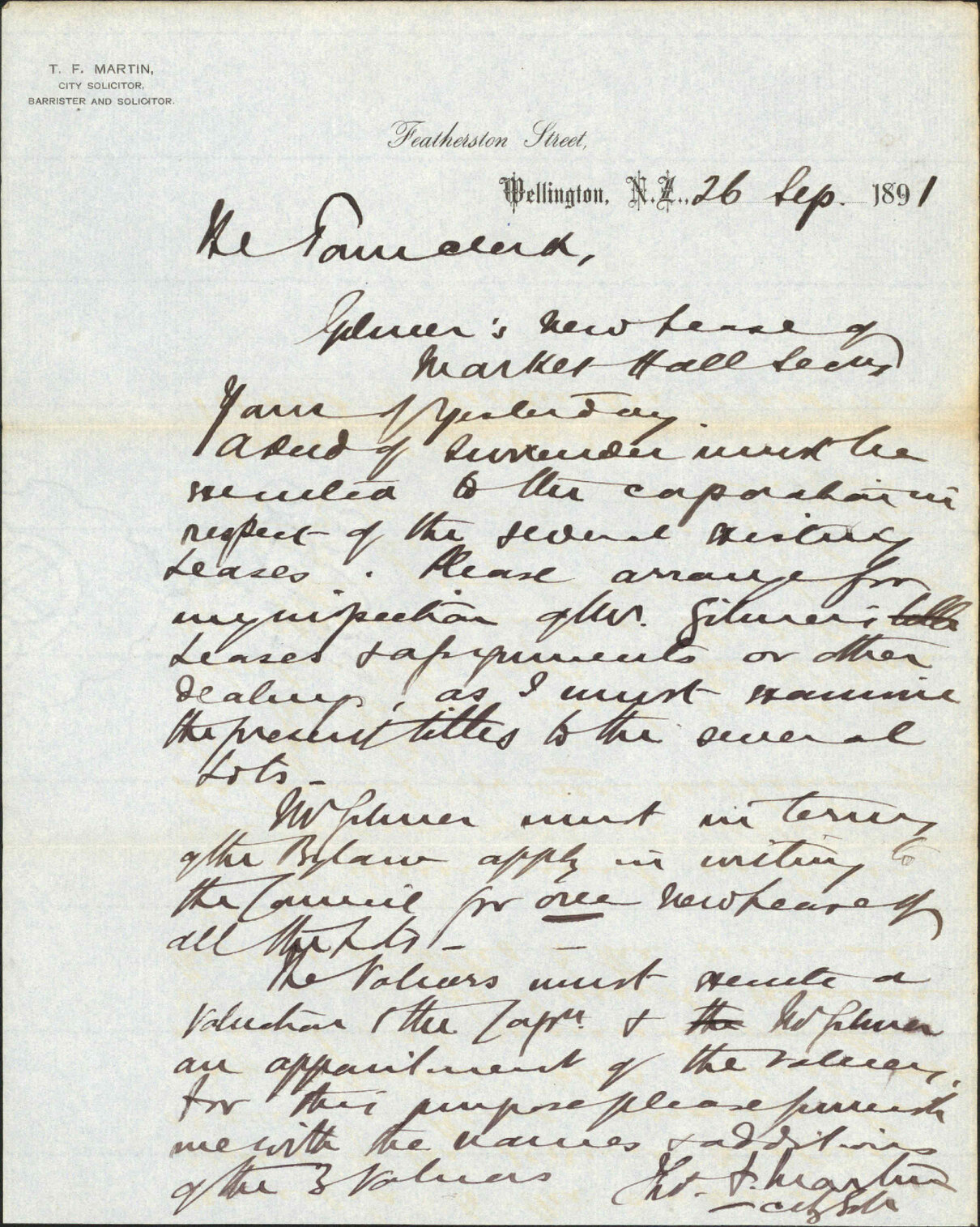 Mr S Gilmer's new lease - City Solicitor