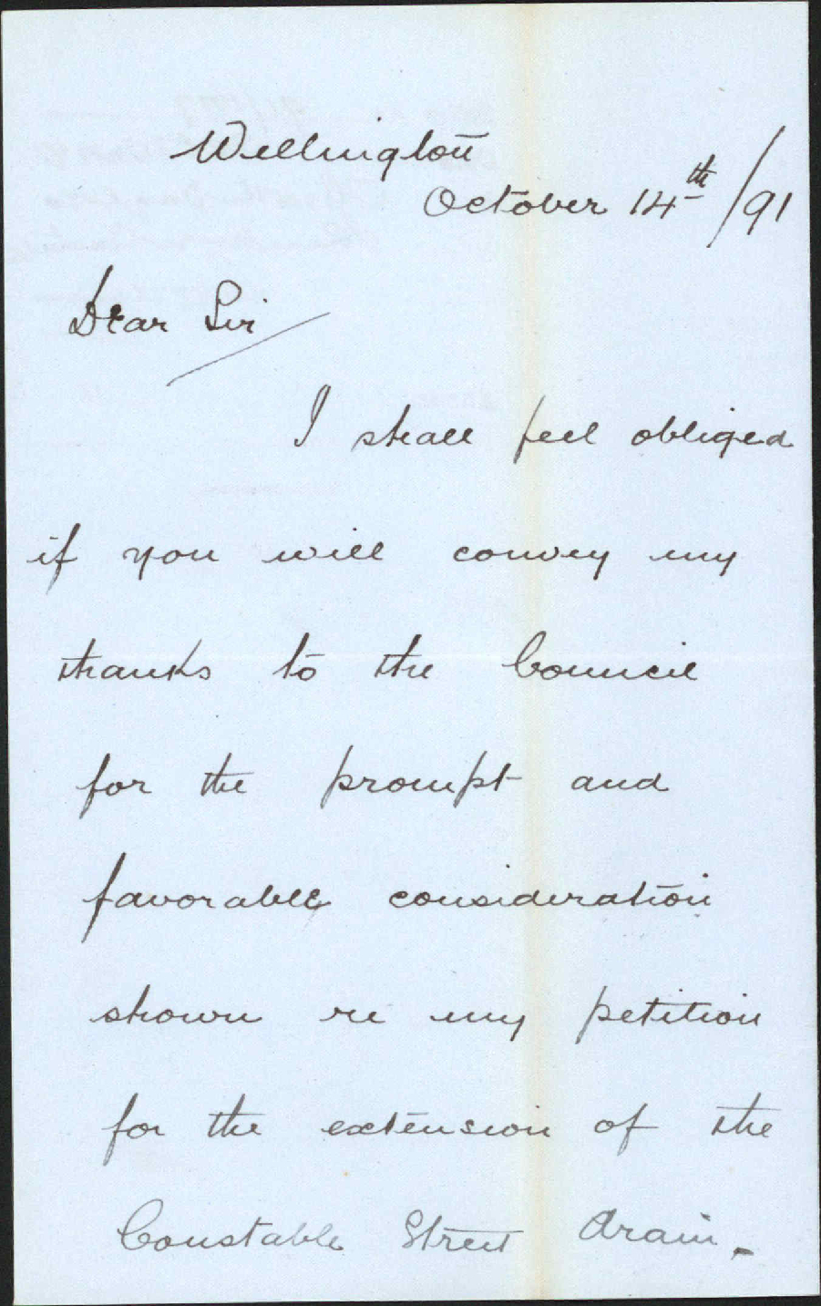 Thanks regarding Constable Street drain - C Brooke Taylor