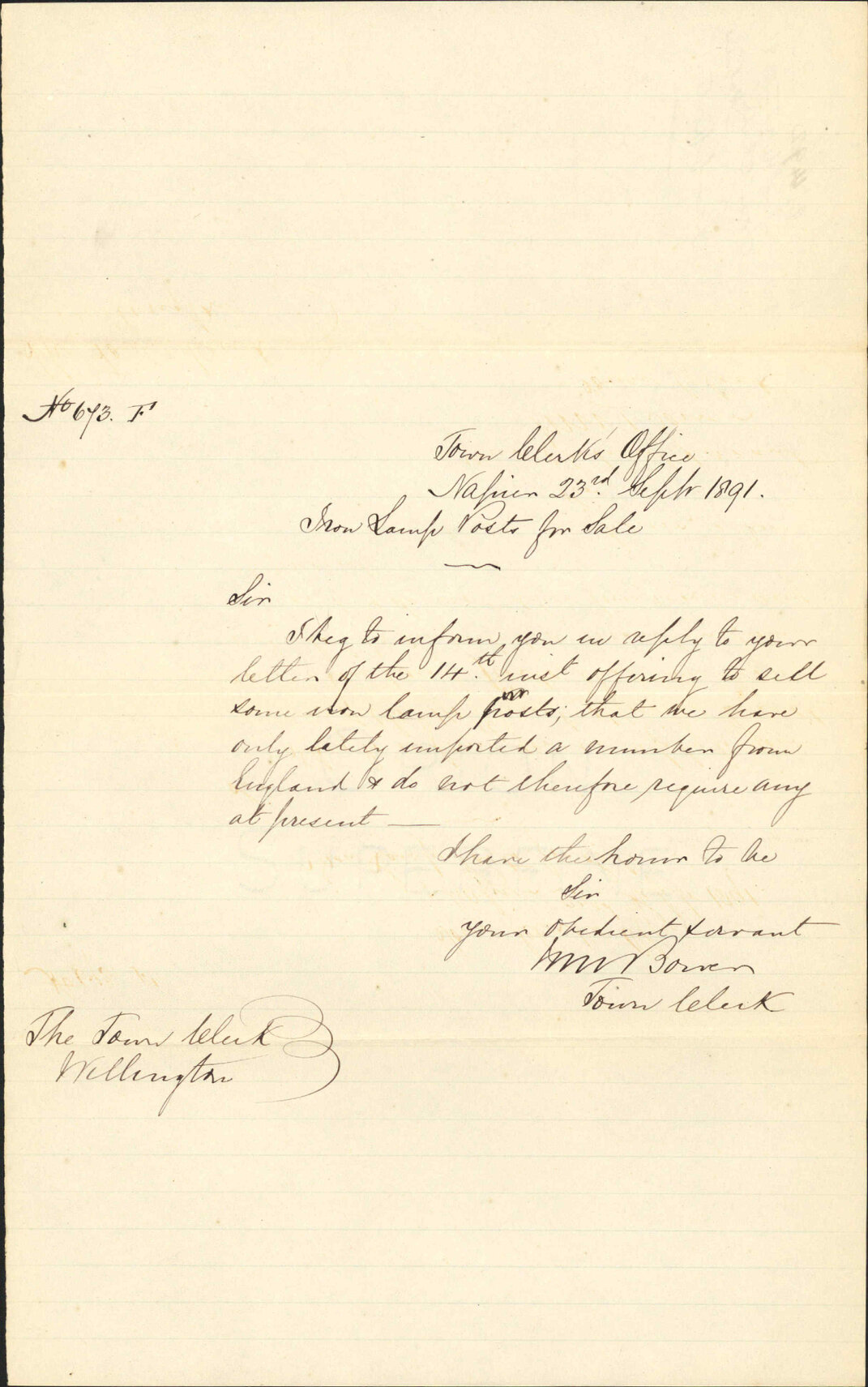Lamp posts - Town Clerk, Nelson