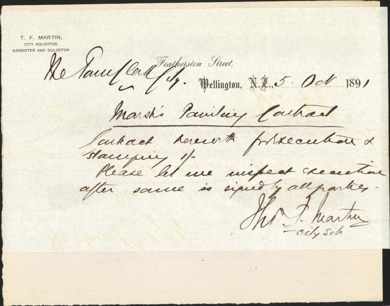 Marsh's painting contract - City Solicitor
