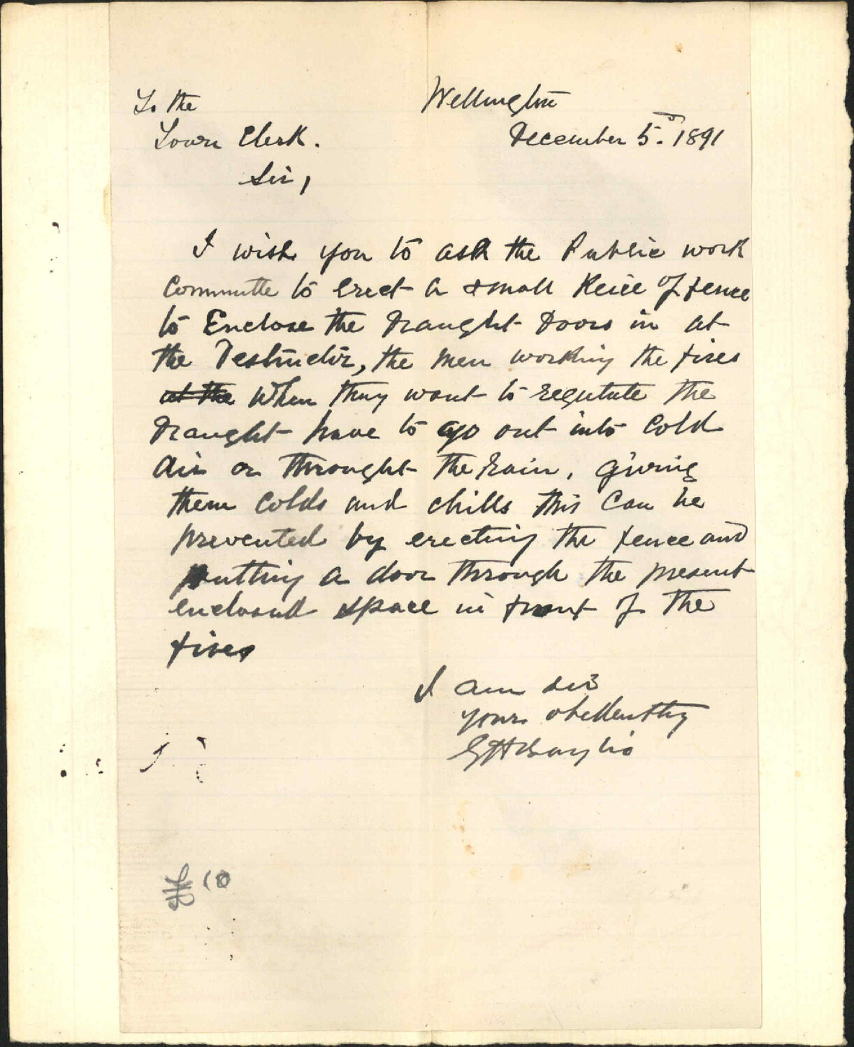 Asking for fencing at the Destructor - G H Baylis