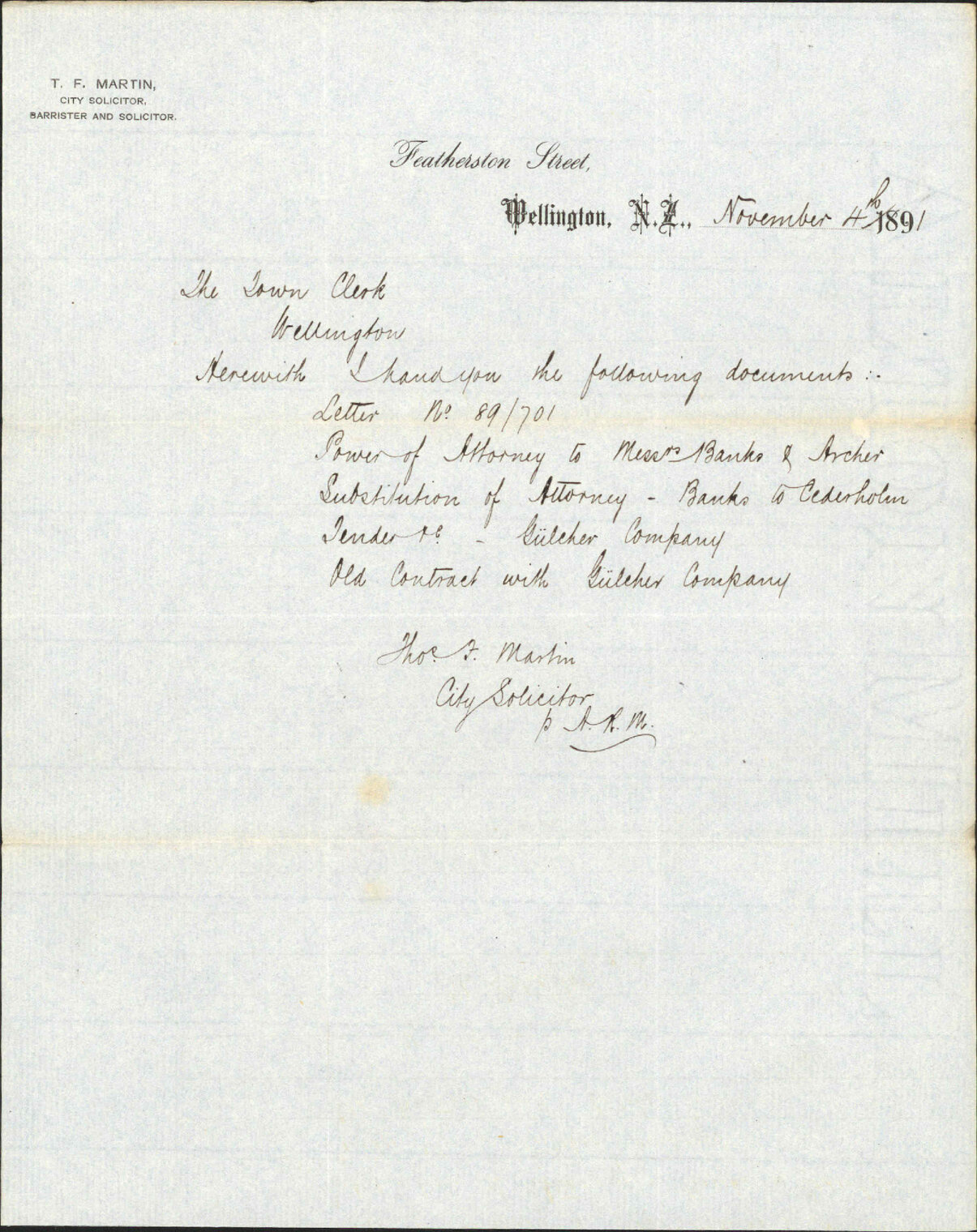 Documents regarding electric lighting - City Solicitor