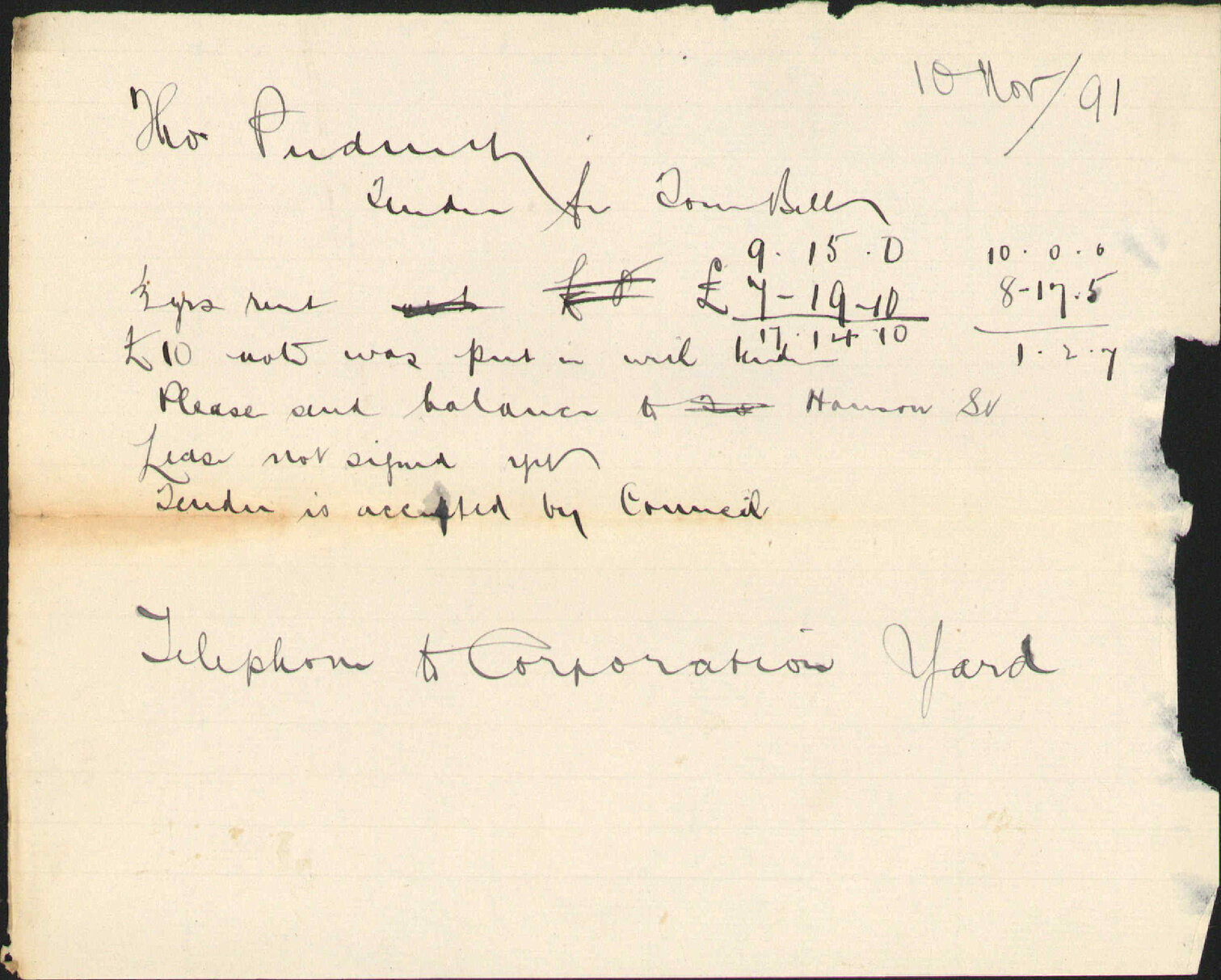 Lease of Town Belt - Thomas Pudney
