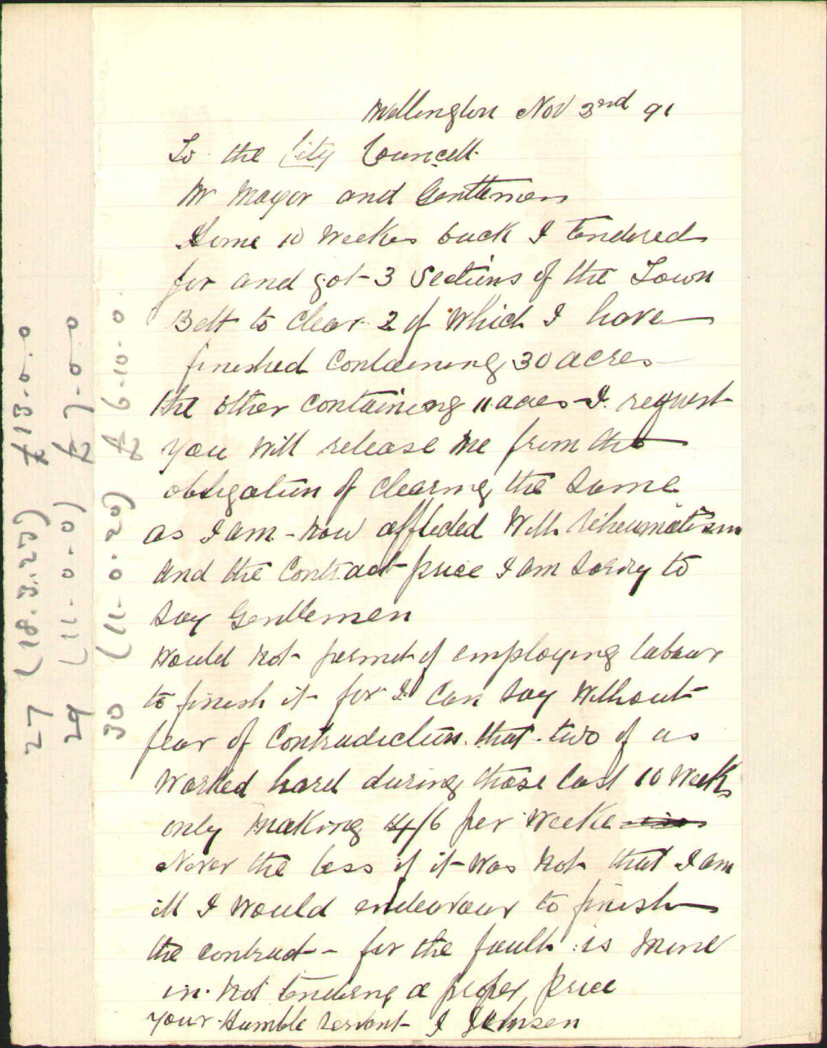 His contract for clearing gorse - J Johnson