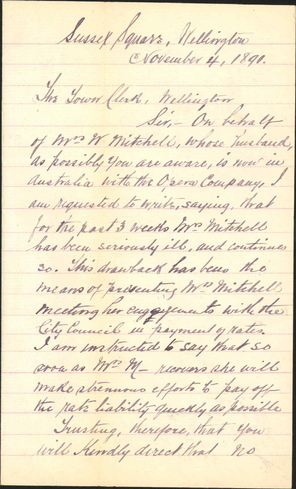 Her account for rates - Mrs H Mitchell