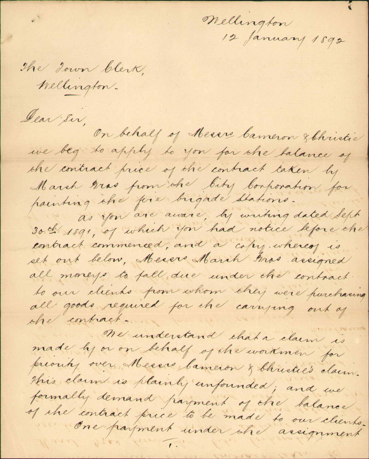 Claim on behalf of Messrs Cameron and Christie - Campbell &amp; Fray