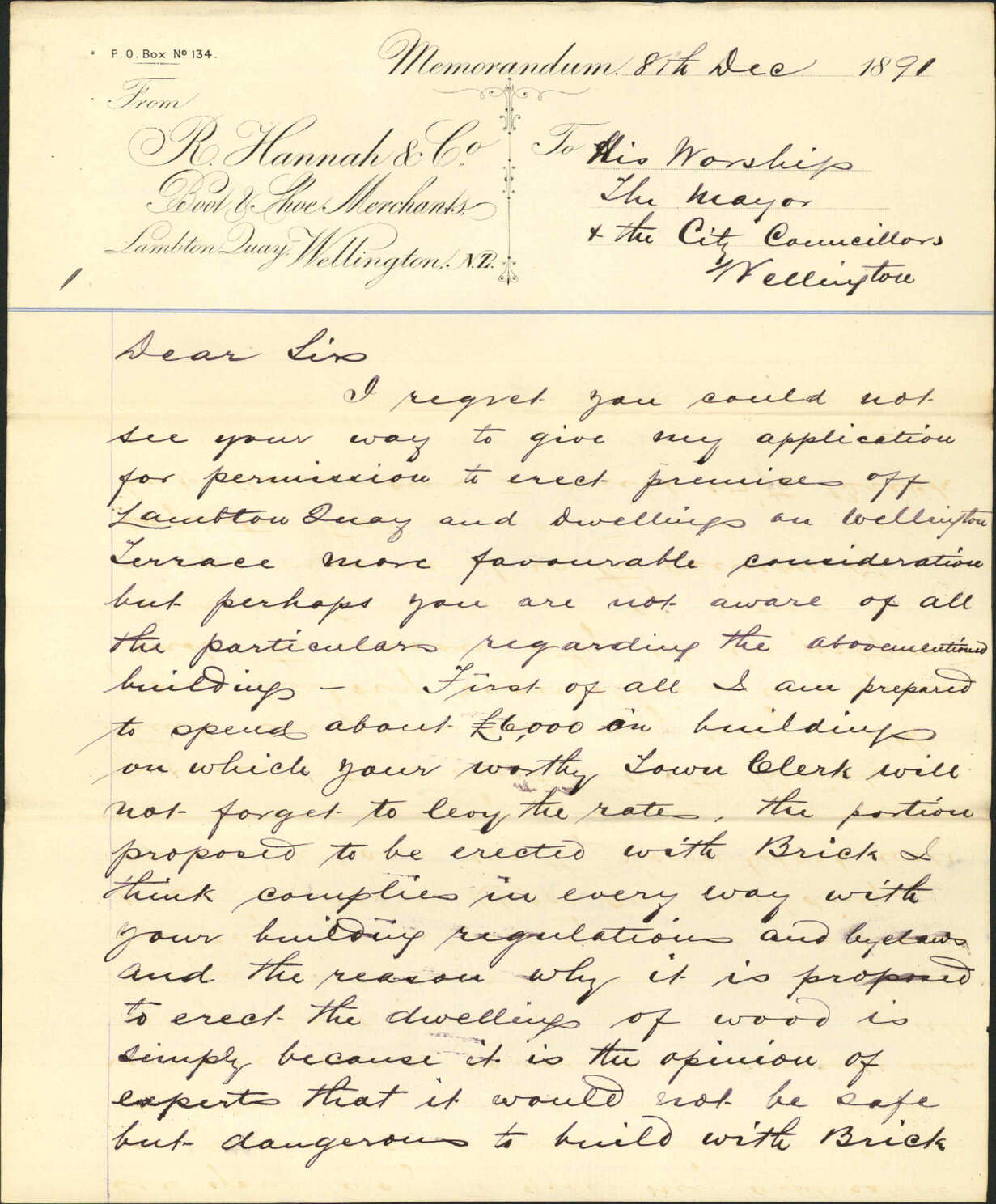 Proposed building on Lambton Quay - R Hannah &amp; Company
