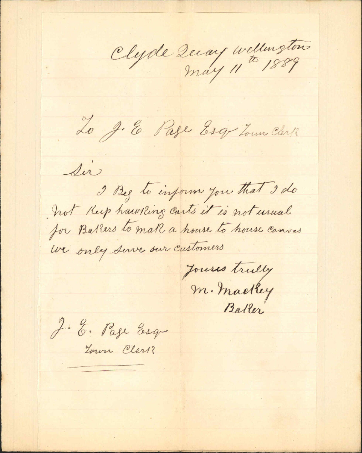 Hawkers license - M MacKey