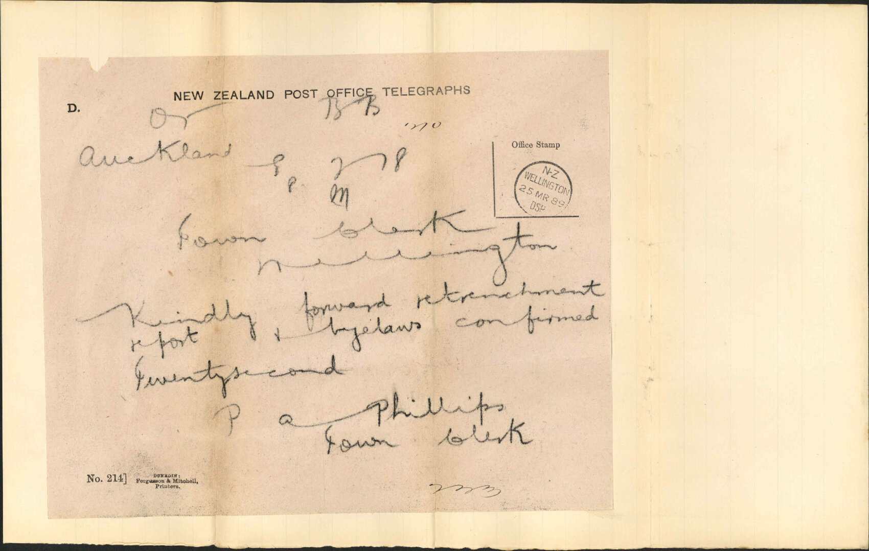 Asking for copies of bylaws - Town Clerk, Auckland