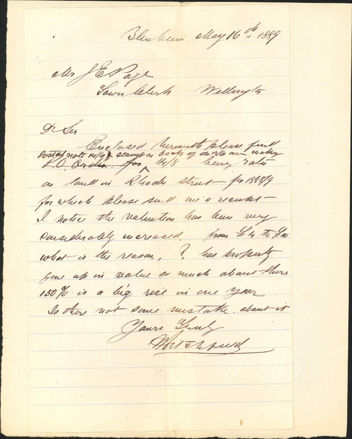 His account for rates - W Litchfield, Blenheim