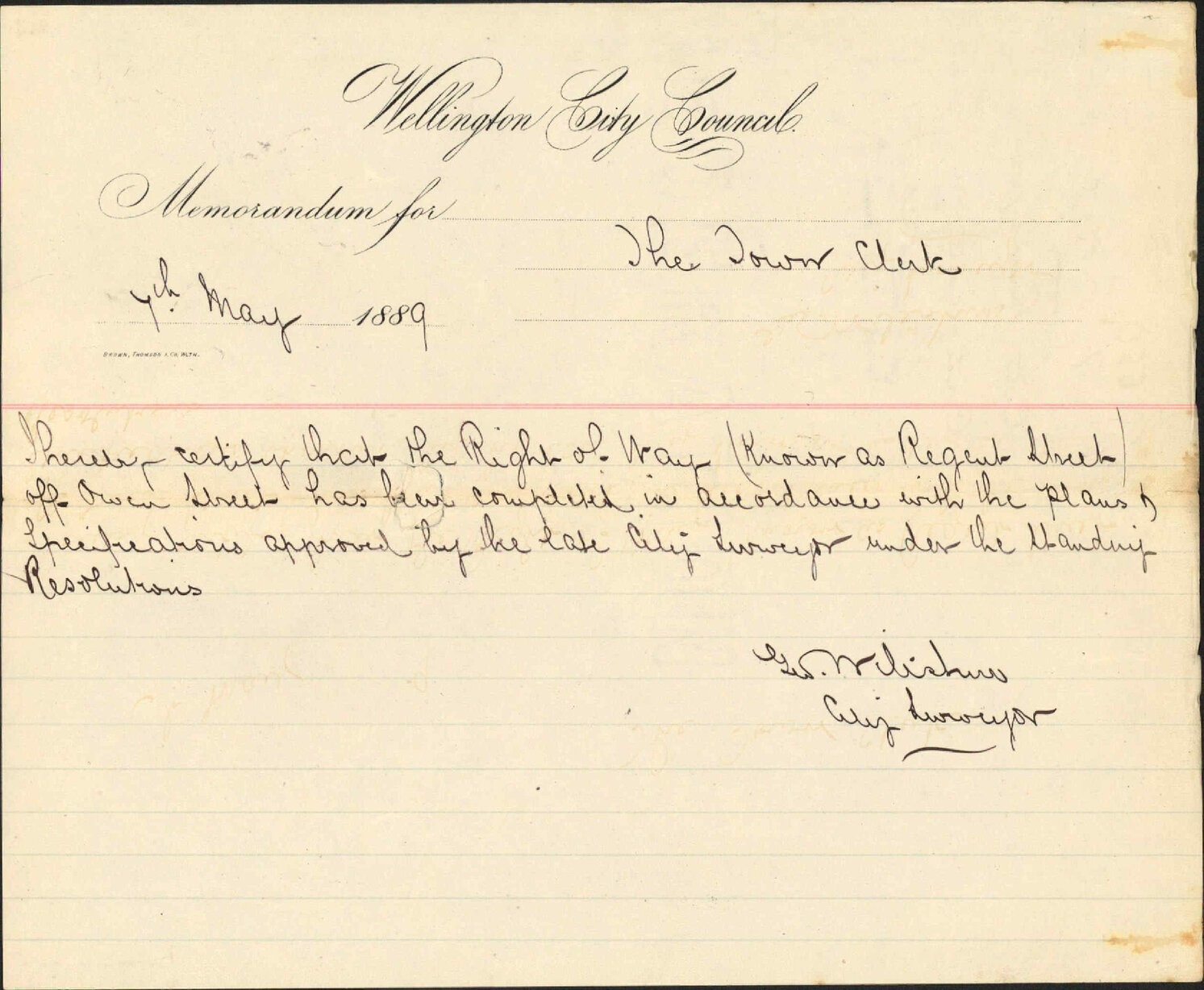Certificate regarding right of way (Regent Street) - City Surveyor